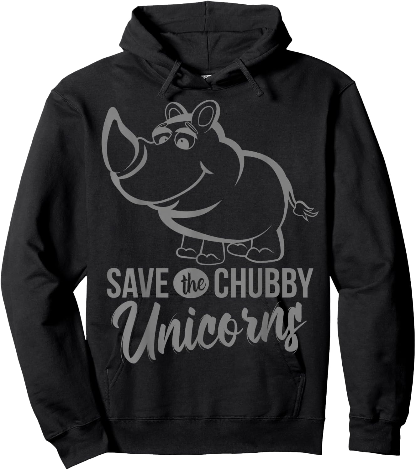Save The Chubby Unicorns - Cute Rhino Hoodie - Hoodie | Black