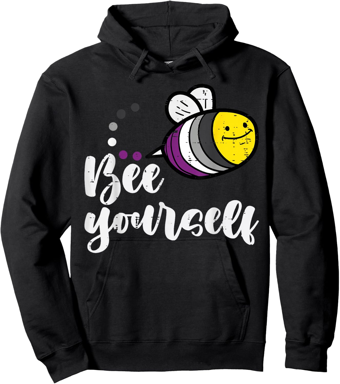 Asexual Bee Yourself Ace Pride Flag LGBTQ Men Women Kids Hoodie - Hoodie | Black
