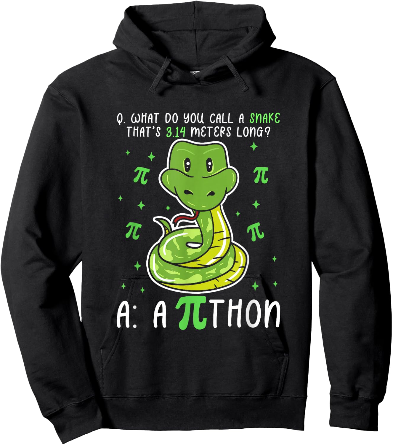Python Pi Symbol Funny Math Teacher Pi Day Hoodie - Hoodie | Black