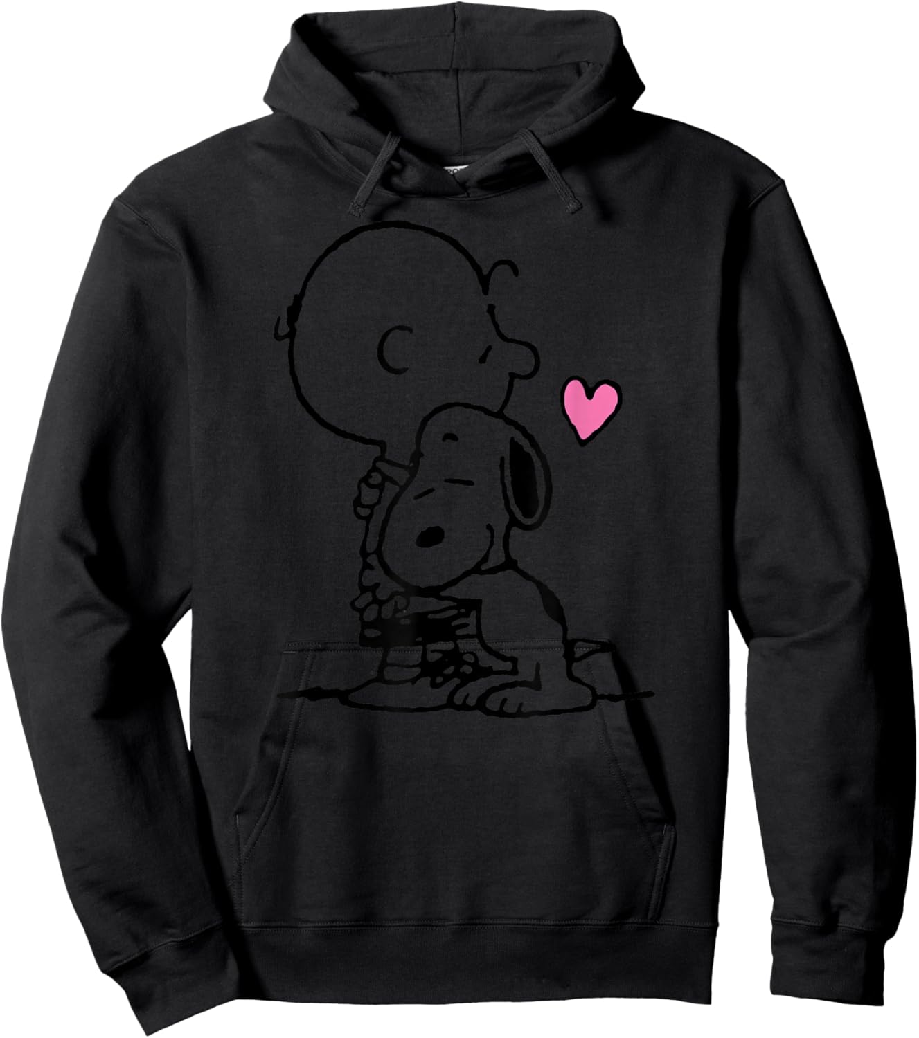 Peanuts Snoopy Charlie Hug Hoodie - Hoodie | Black