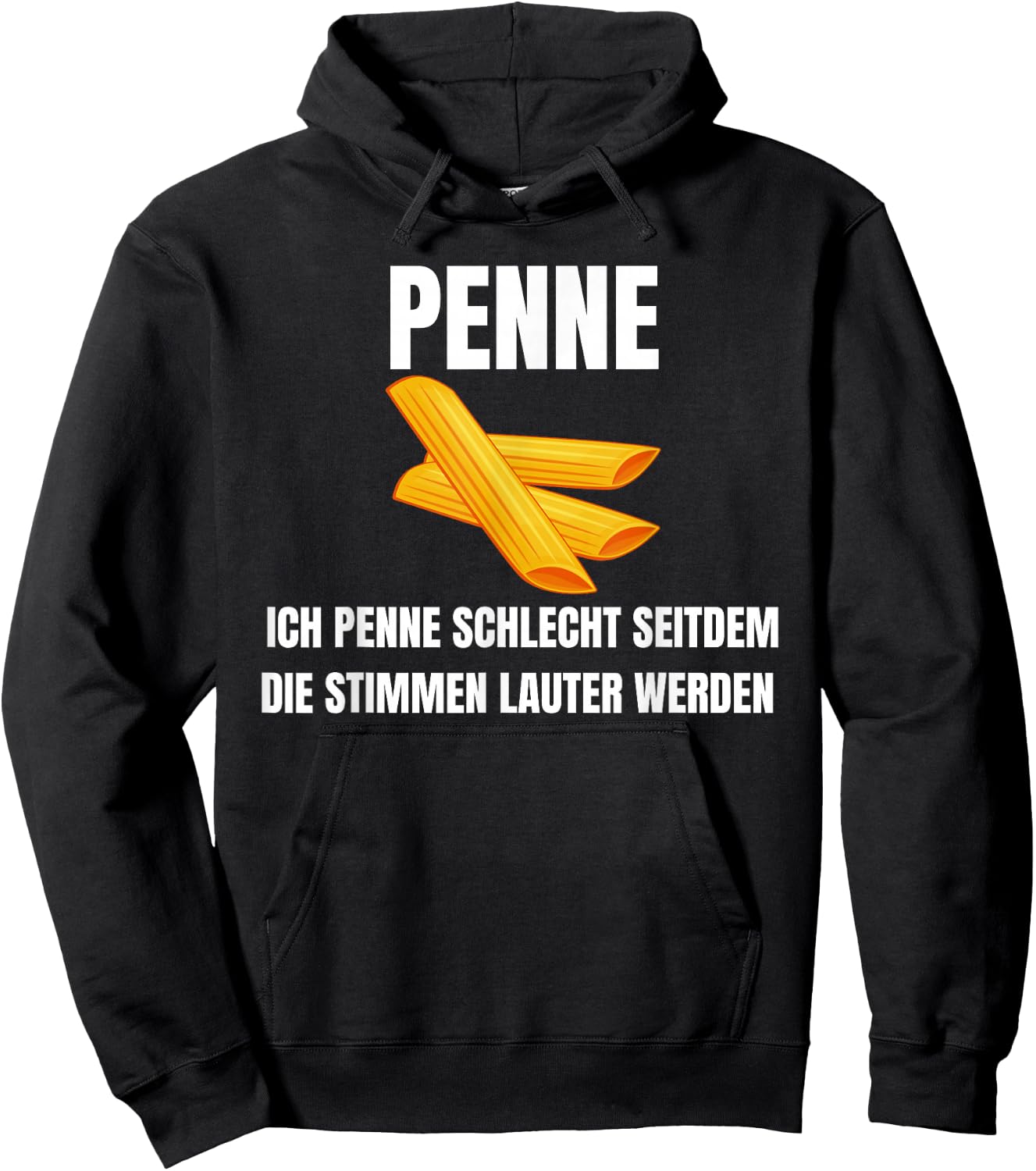 with German Text "Ich penne schlecht seit dem die Stimmen lauter werden werden, black Hoodie - Hoodie | Black