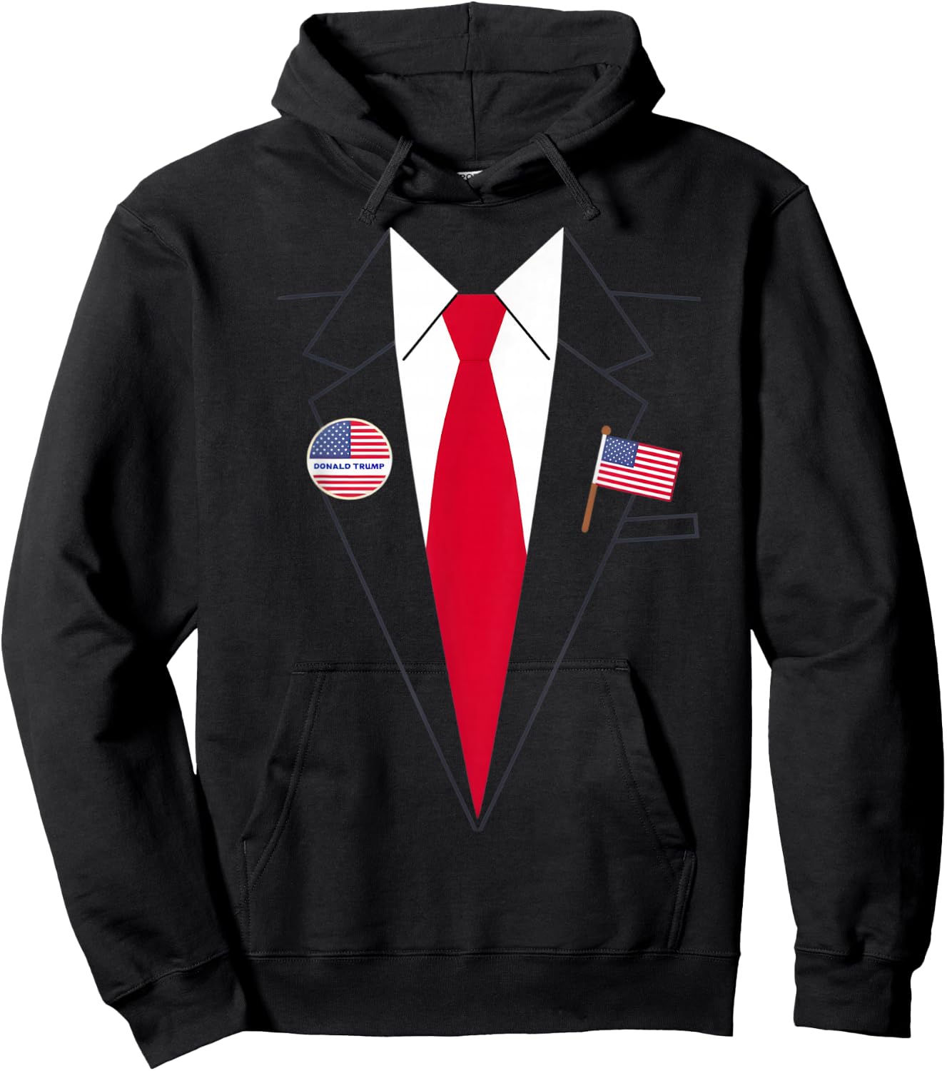 Donald Trump Suit and Tie Halloween Costume , black Hoodie - Hoodie | Black