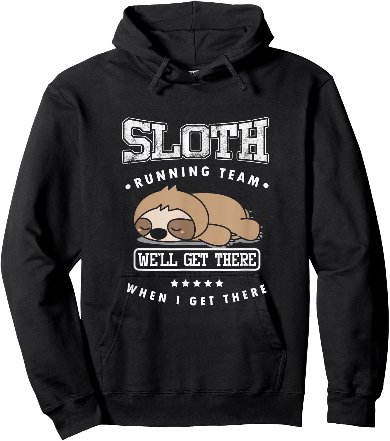 Track & Field Sloth Running Team Triathlete Runner Sprinter Hoodie - Hoodie | Black