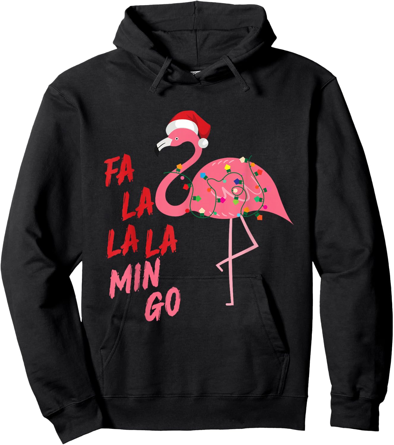 Singing Flamingo Santa FALA Christmas Xmas Family Adult Kids Hoodie - Hoodie | Black