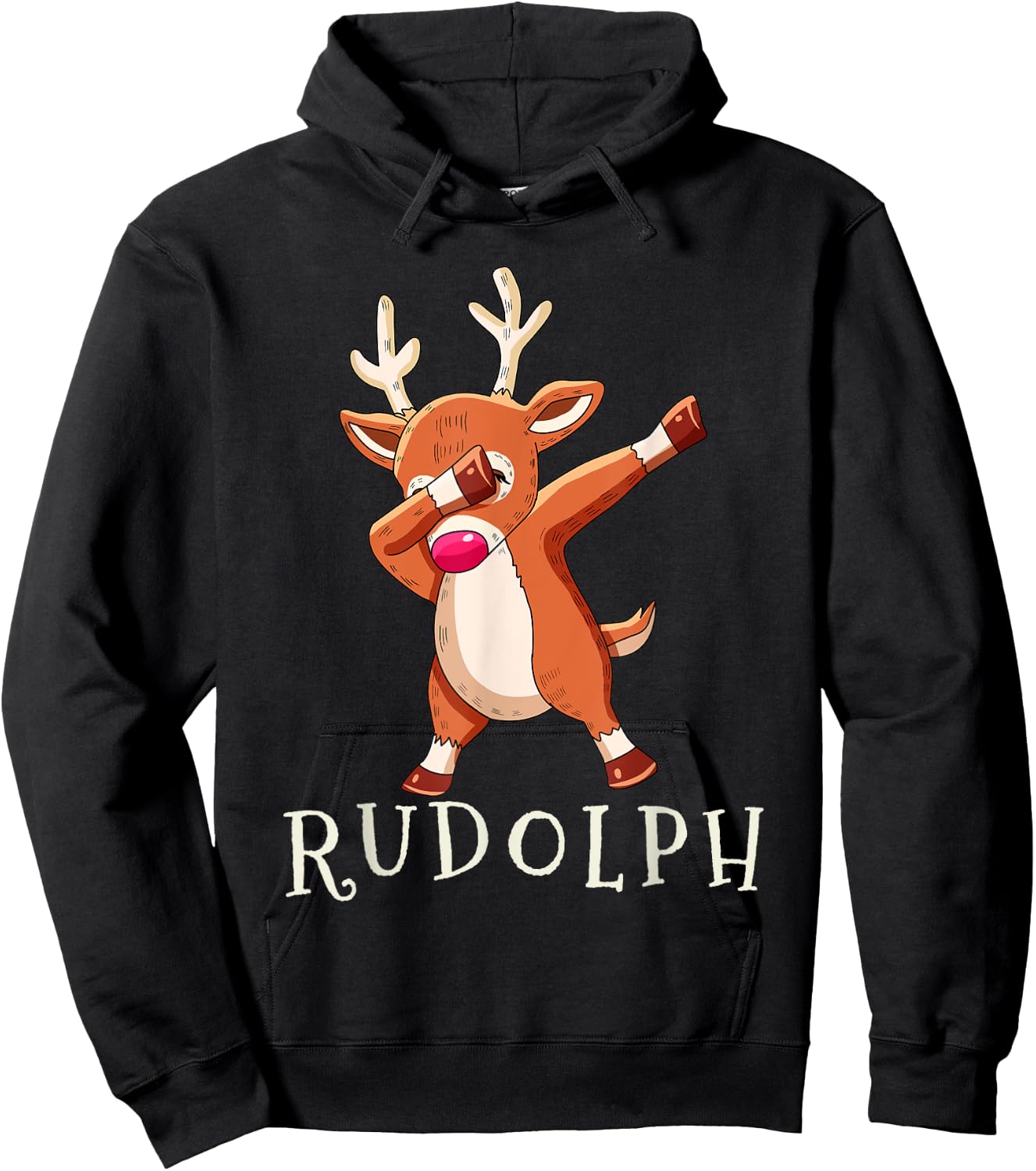 RUDOLPH Santas Reindeers Family Matching Outfit Christmas Hoodie - Hoodie | Black