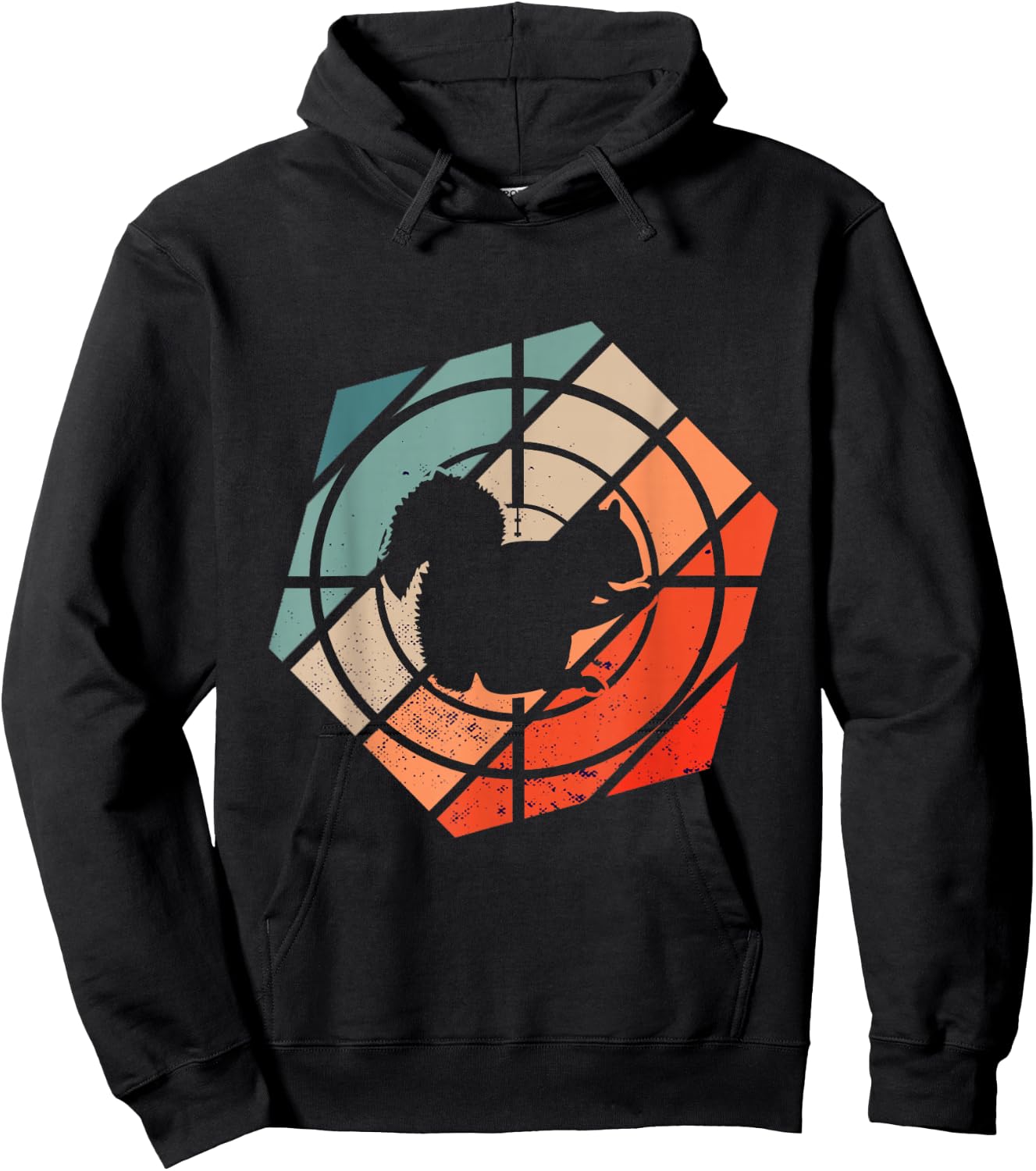 Target Scope Hexa Squirrel Hunter Retro Squirrel Hunting Hoodie - Hoodie | Black