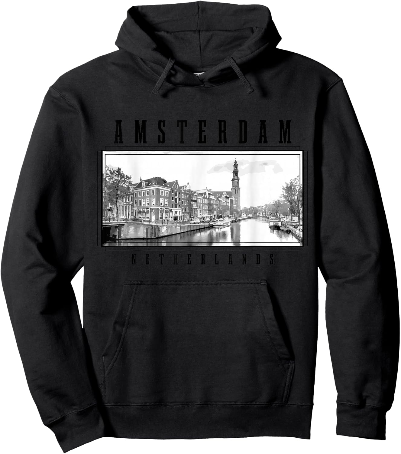 Amsterdam Netherlands Photo Vintage Amsterdam Hoodie - Hoodie | Black