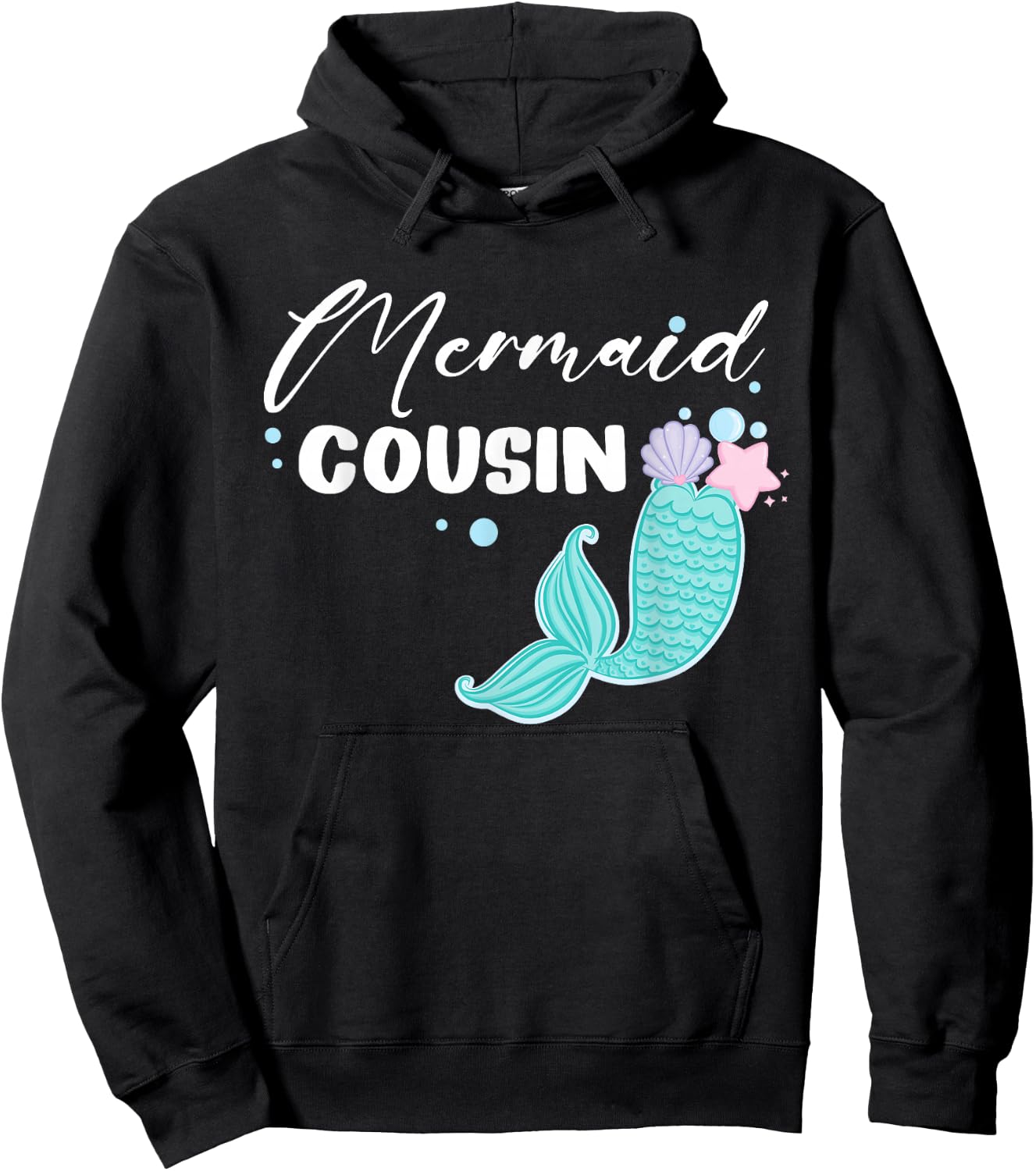 Funny Cousin Mermaid Matching Family Party Mother's Day Hoodie - Hoodie | Black