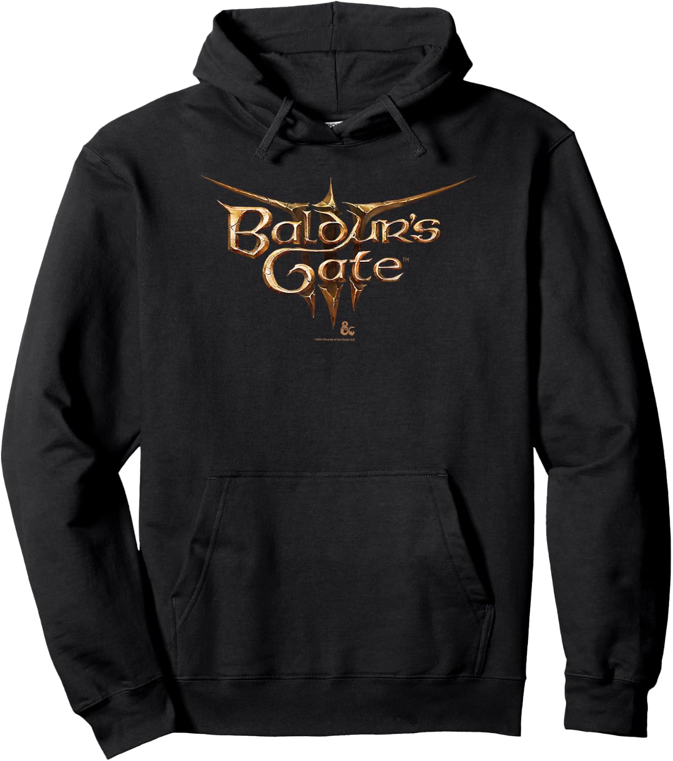 Dungeons & Dragons Baldur's Gate III Big Chest Text Logo Hoodie - Hoodie | Black