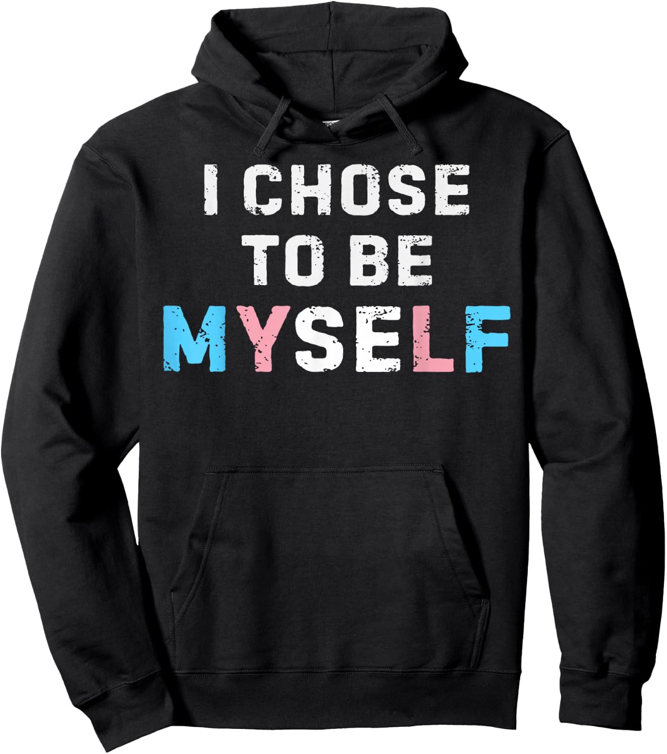 Trans Flag Colors for LGBTQ Identity and Self Pride Hoodie - Hoodie | Black