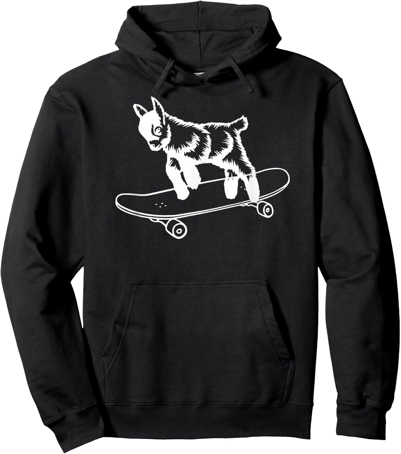 funny baby goat on Skateboard Hoodie - Hoodie | Black
