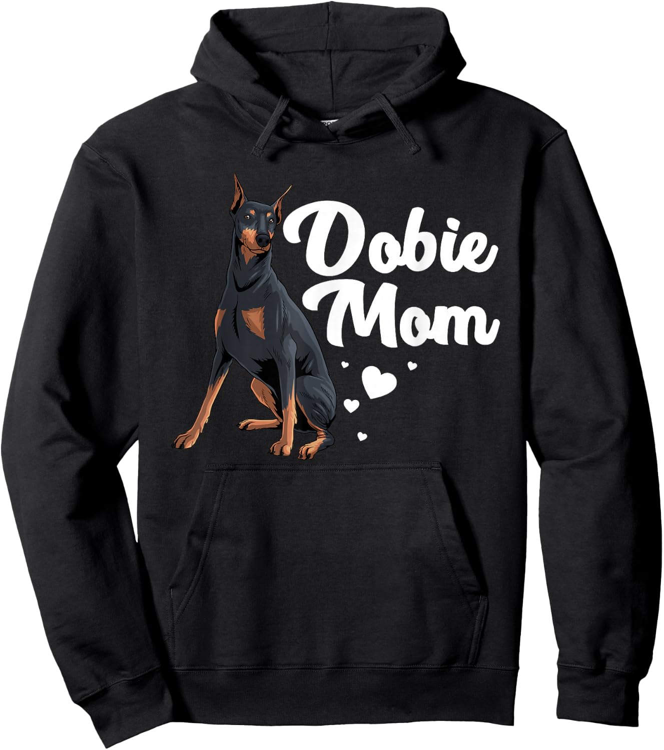 Cool Doberman Mom Art Women Doberman Pinscher Dobie Lovers Hoodie - Hoodie | Black