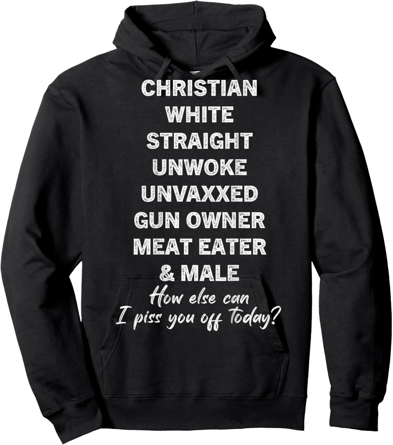 Christian White Straight Unwoke Unvaxxed Gun Owner Vintage Hoodie - Hoodie | Black