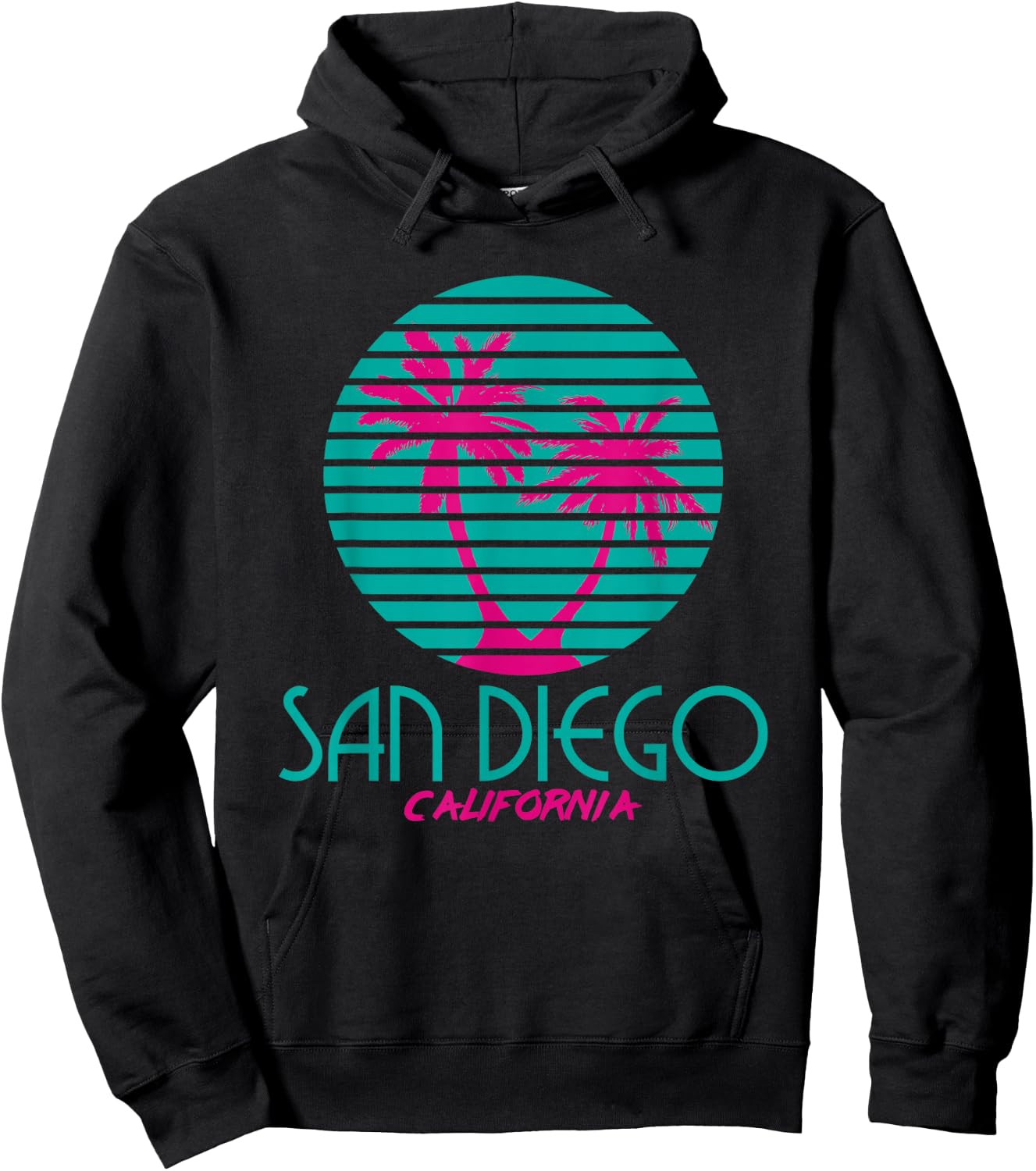 San Diego CA T Shirt Palm Trees California Souvenir Hoodie - Hoodie | Black