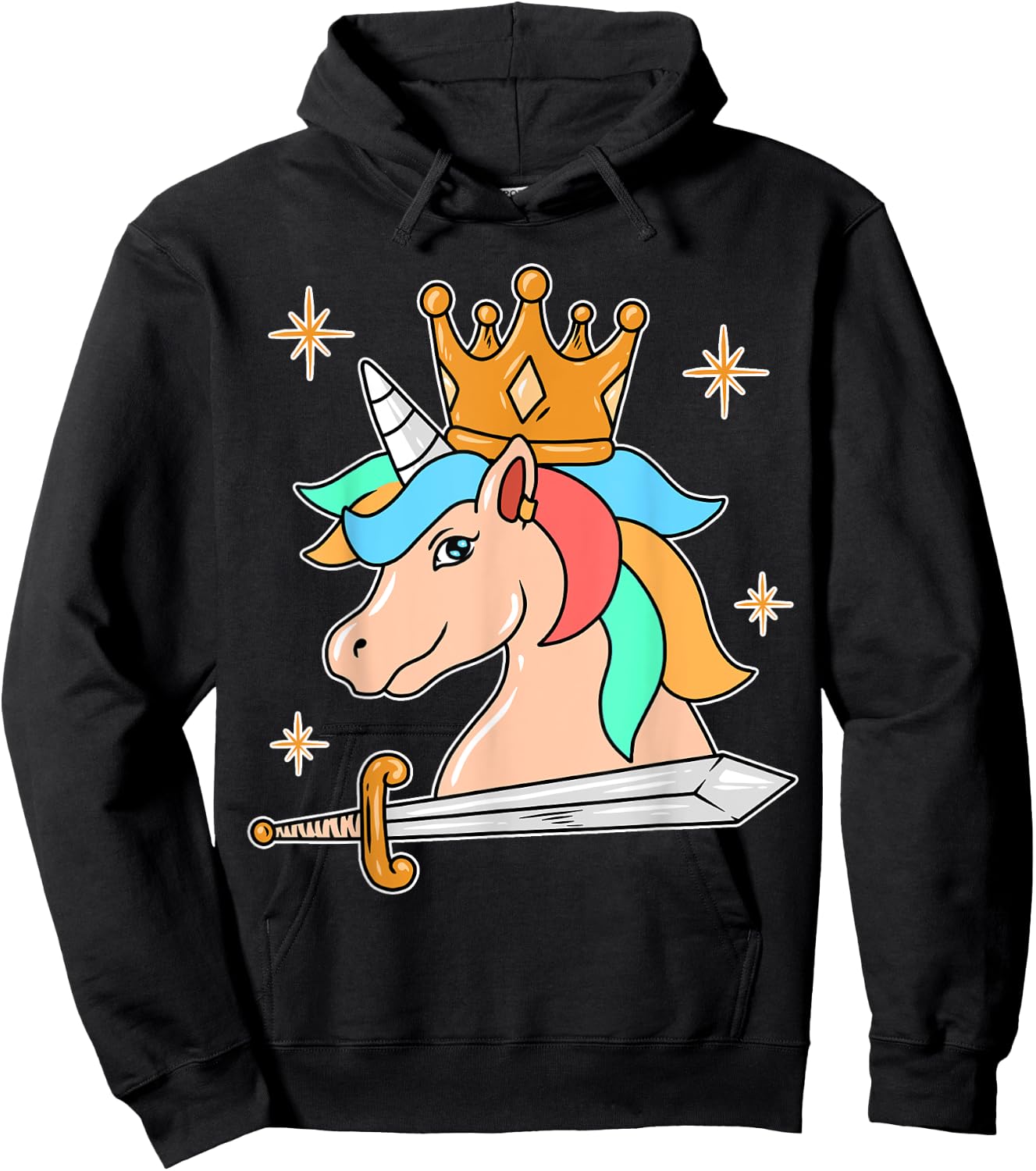 Sword Cute Unicorn Hoodie - Hoodie | Black