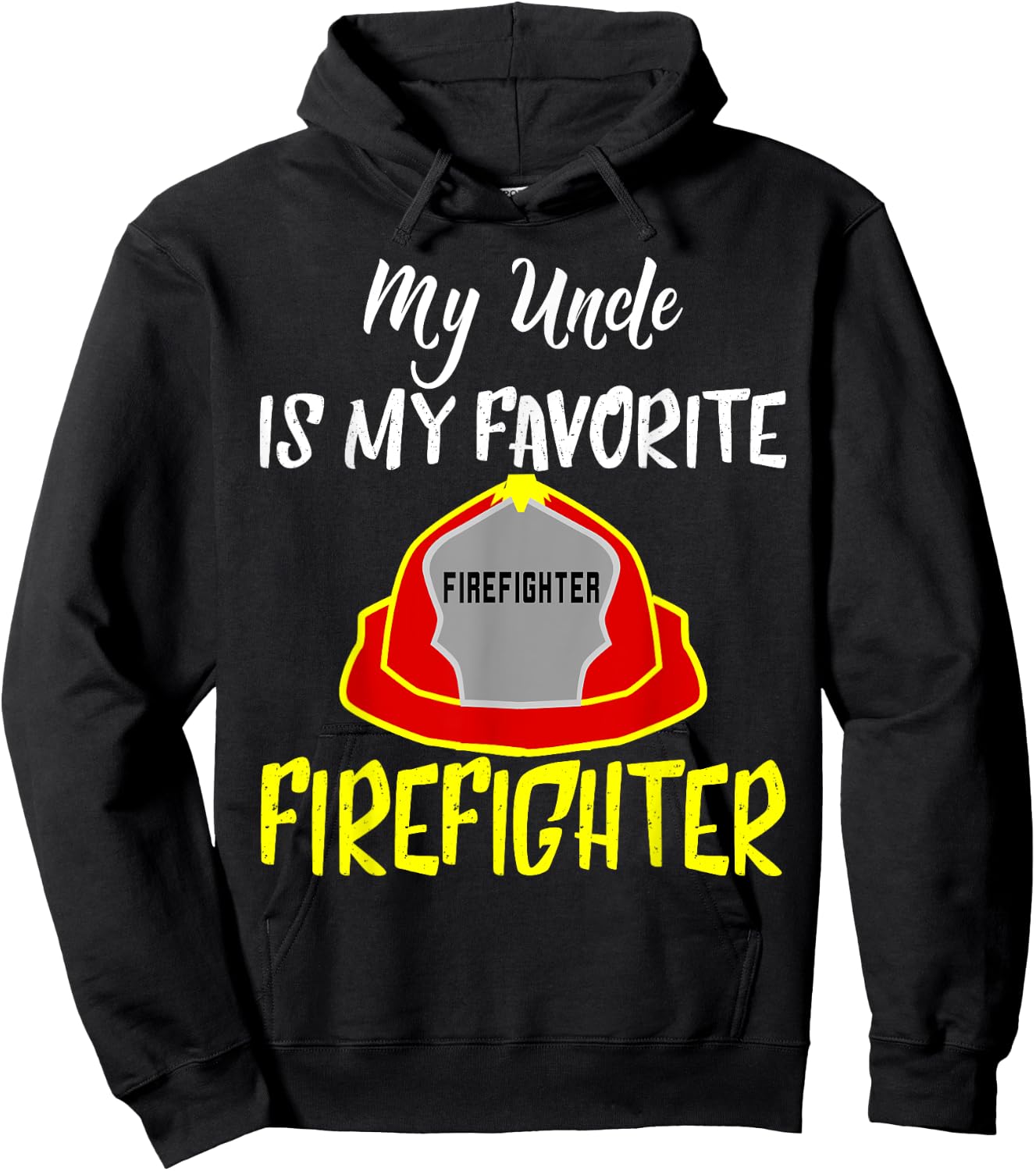 Uncle Firefighter Fireman Shirt Nephew Niece Kids Hoodie - Hoodie | Black