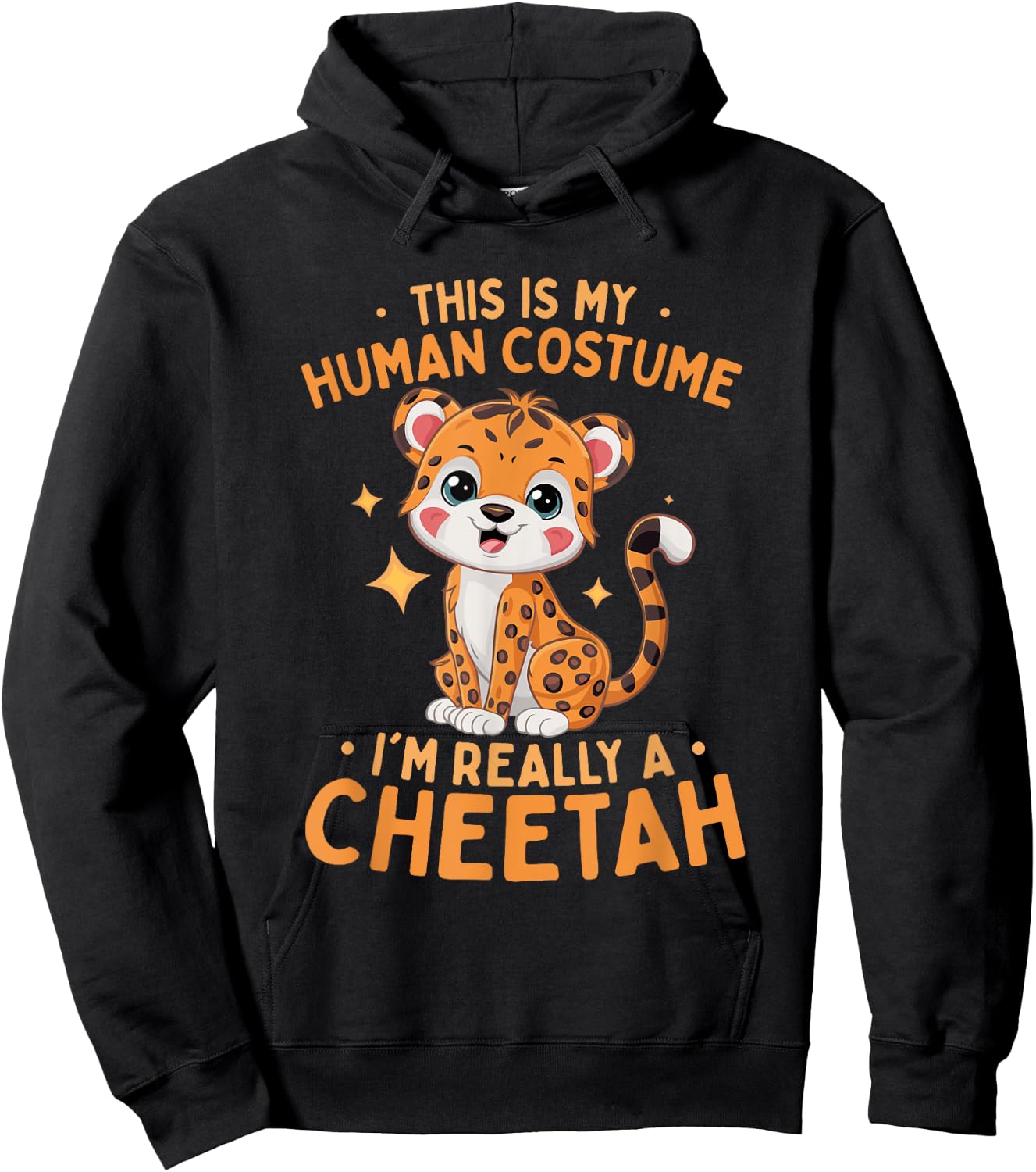 Cheetah Kids This Is My Human Costume I'm Really A Cheetah Hoodie - Hoodie | Black