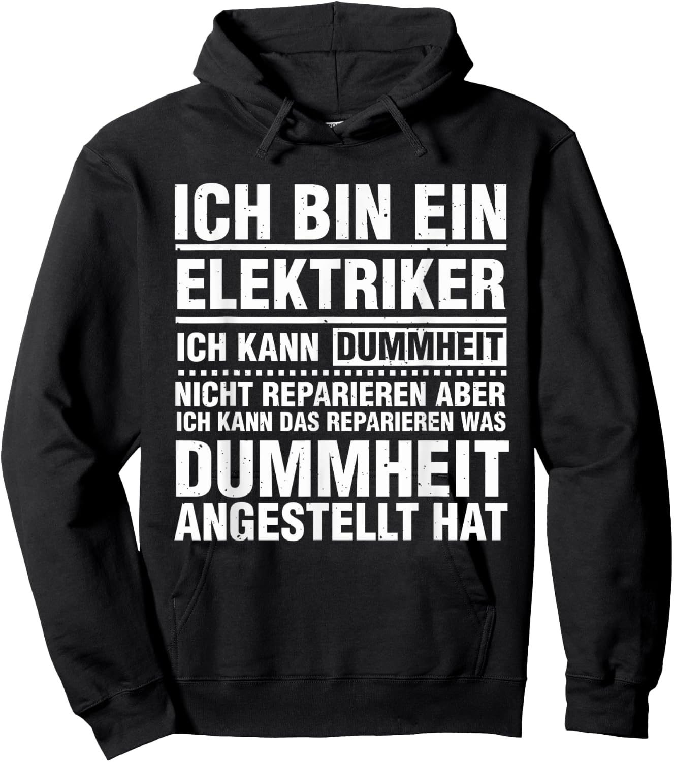 Funny Electrician Stupidity Saying for Electrical Installer , black Hoodie - Hoodie | Black
