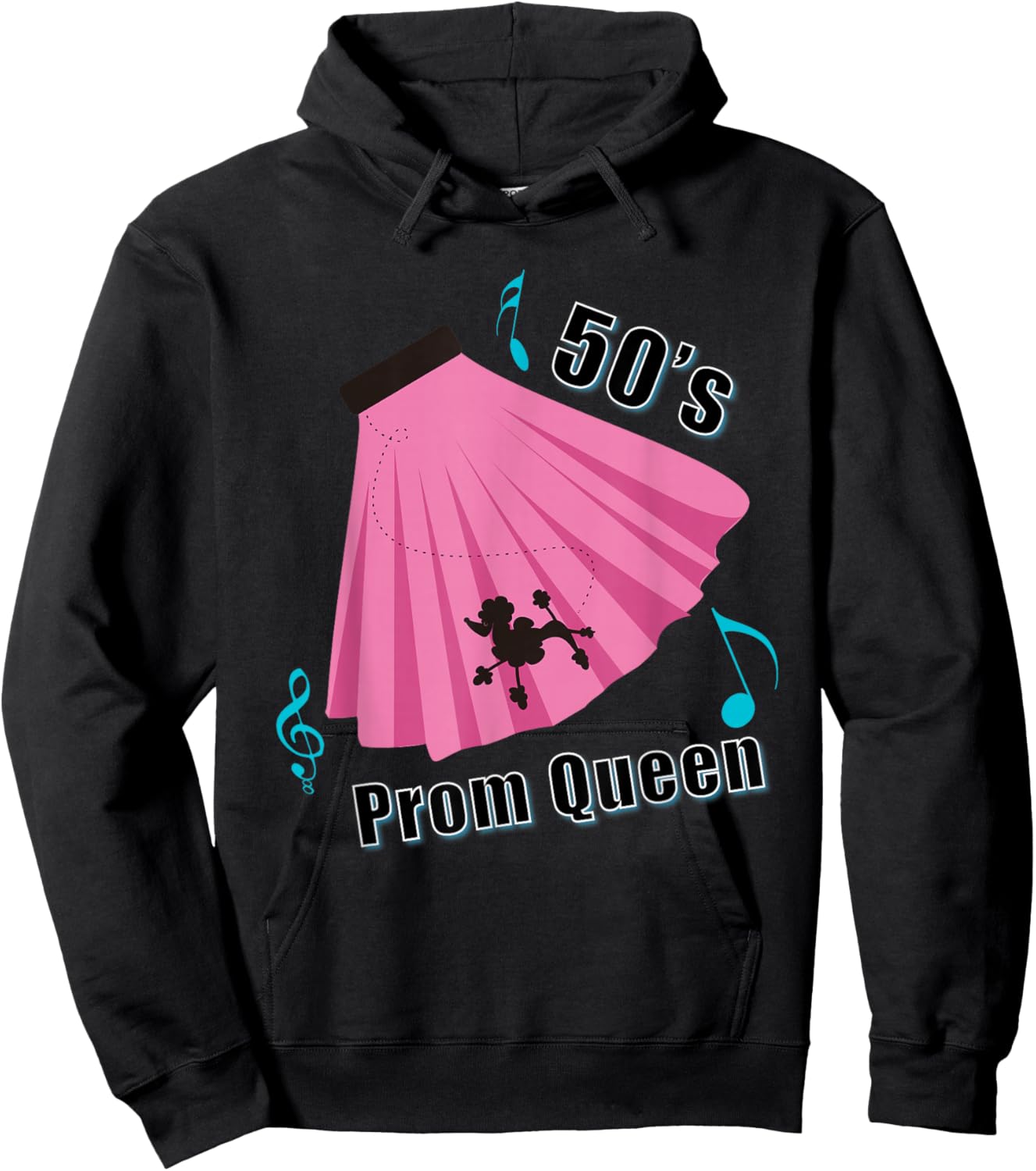 50's Prom Queen Sock Hop Shirt Poodle Skirt Hoodie - Hoodie | Black