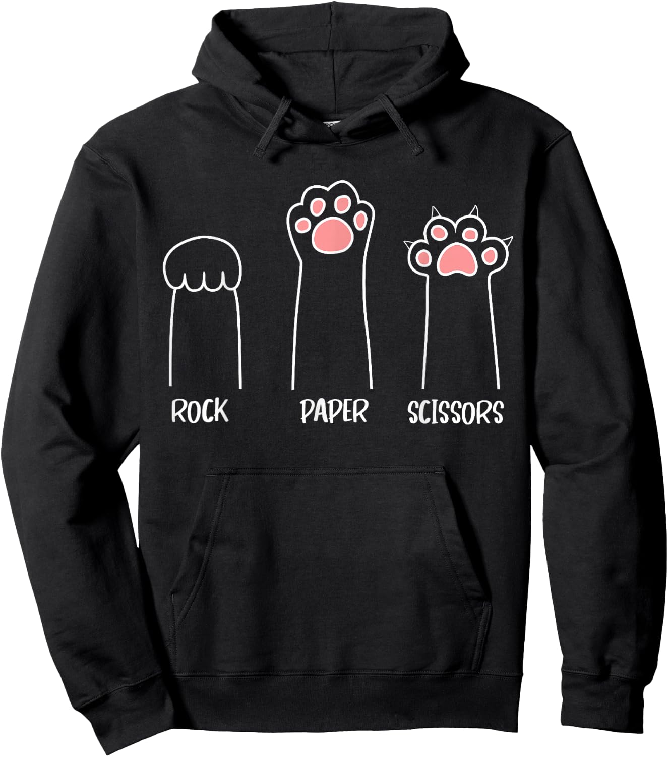 Introvert Cat Animal Rescue Pet Lover Apparel - Rock Paper Scissors Handspiel mit niedlichen Pfoten, lustige Katze - Erwachsene und Kinder - Schwarz - S Hoodie - Hoodie | Black