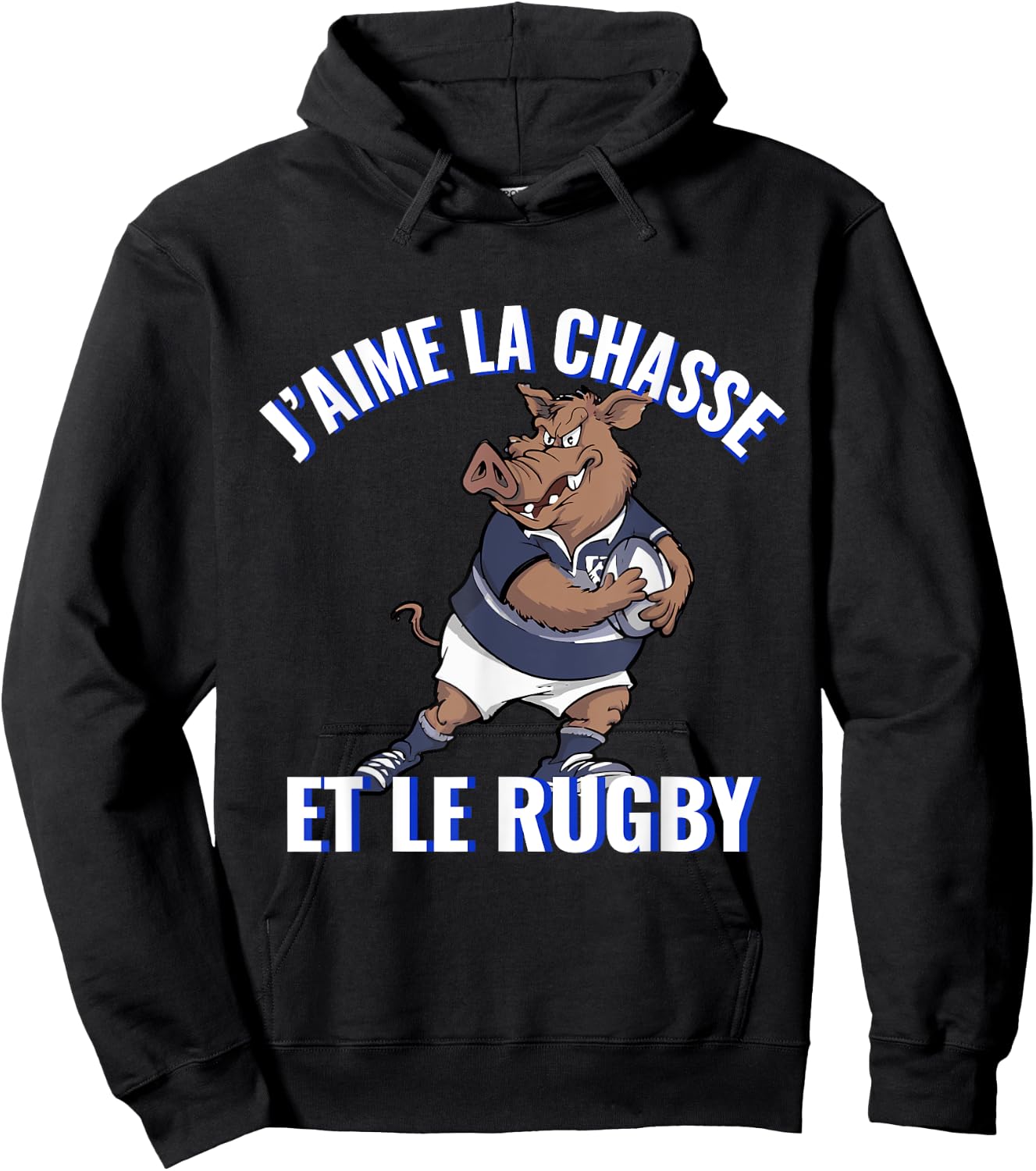 Boar Rugby Player For Hunting Lovers And Rugby , Black, S Hoodie - Hoodie | Black