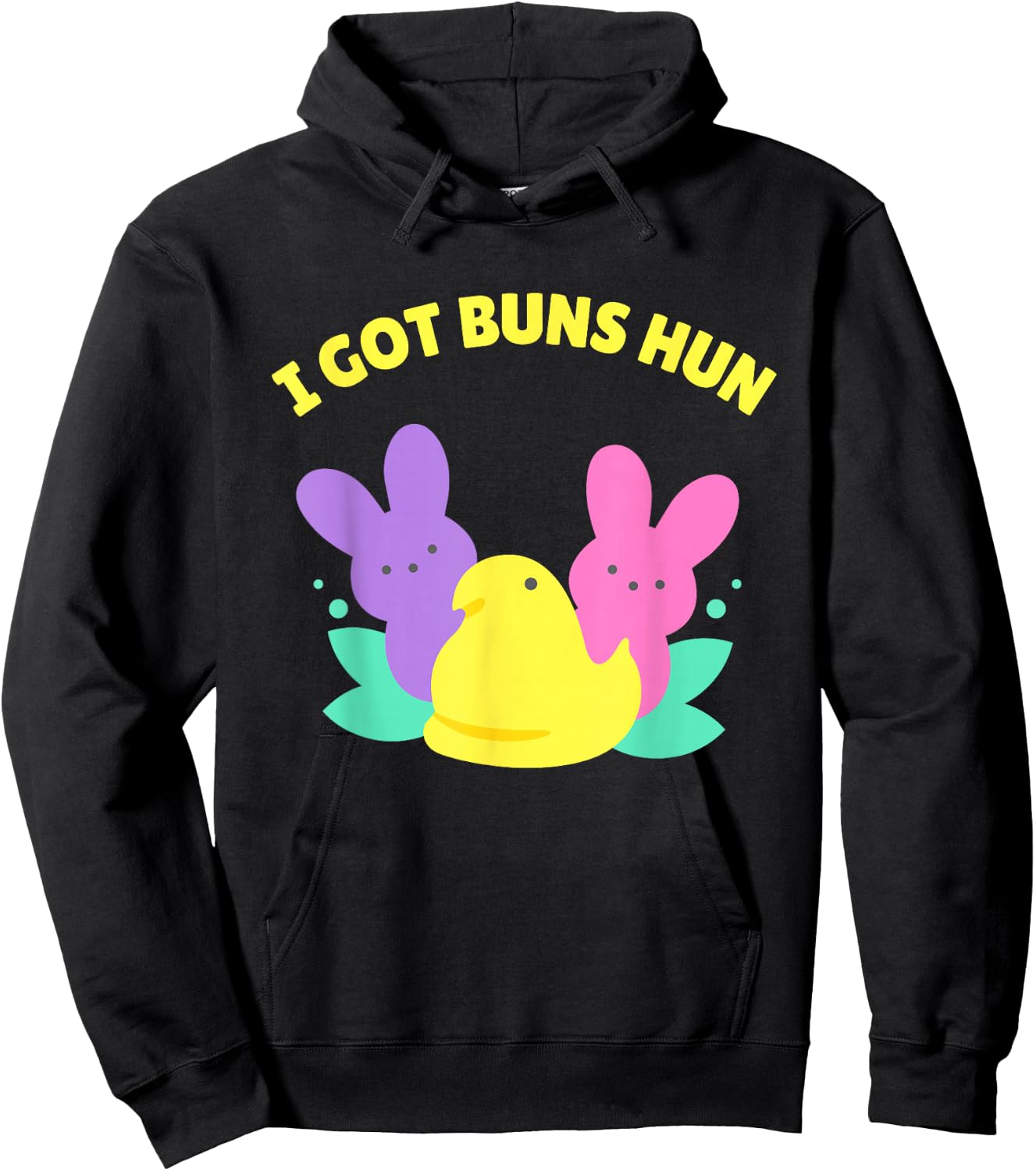 Funny Easter - I Got Buns Marshmallow Candy Bunnies Hoodie - Hoodie | Black