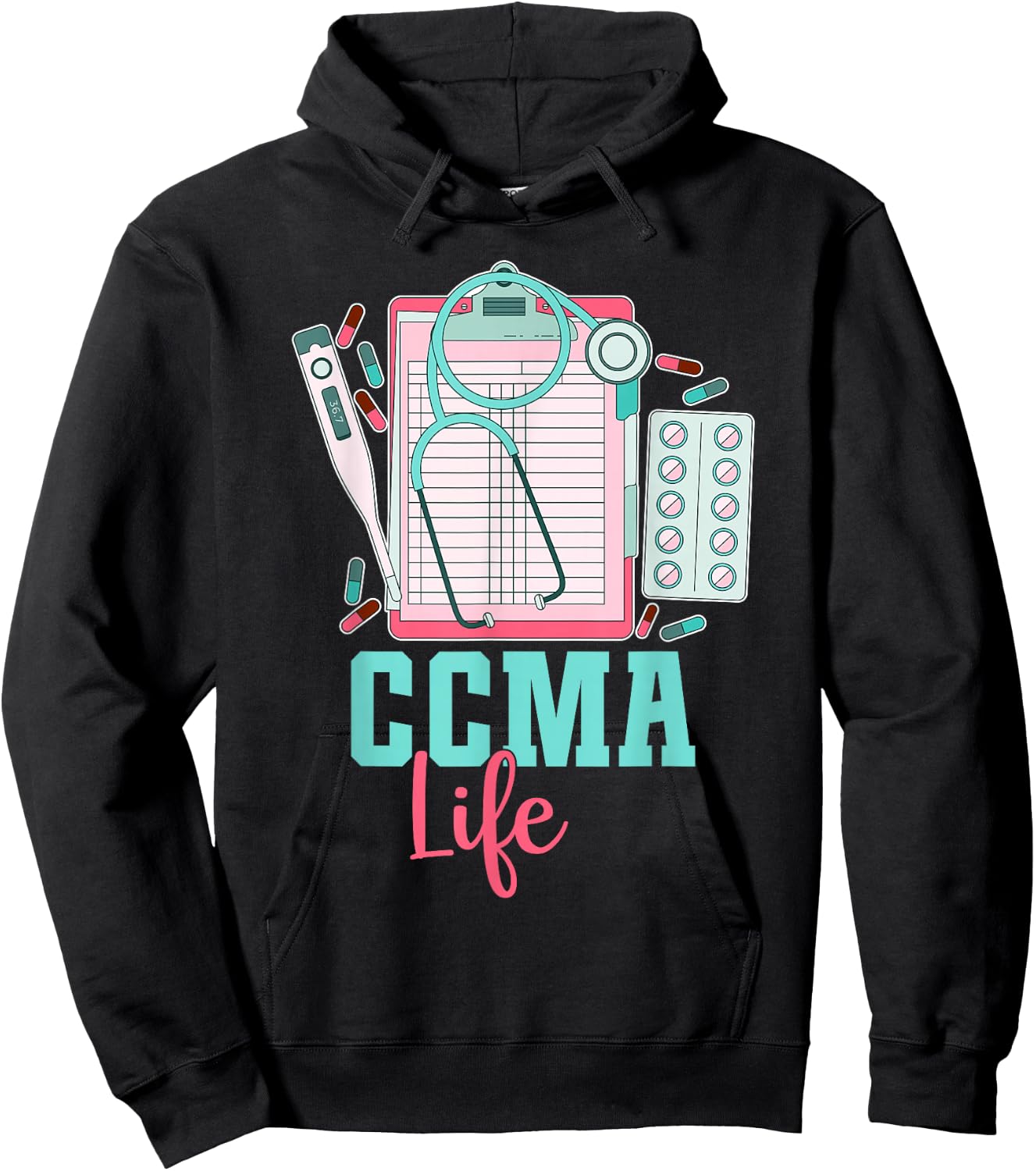 Certified Clinical Medical Assistant CCMA Hoodie - Hoodie | Black