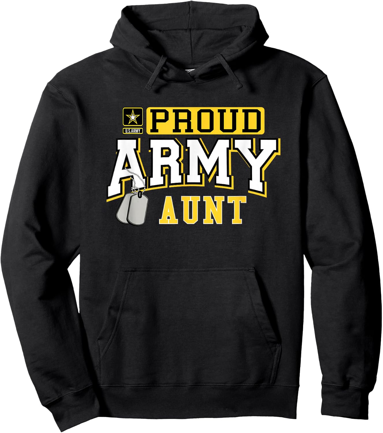 Women's Proud US Army Aunt Shirt Military Pride T Shirt Hoodie - Hoodie | Black