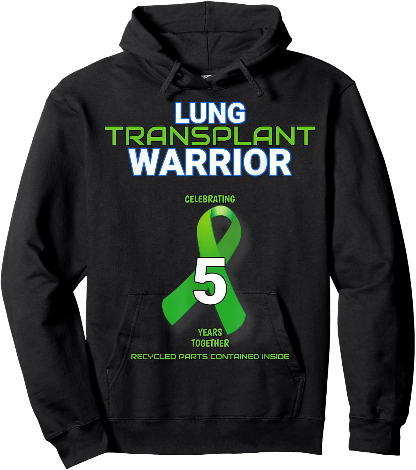 Lung Transplant 5 year Anniversary Warrior Fifth Five cute Hoodie - Hoodie | Black