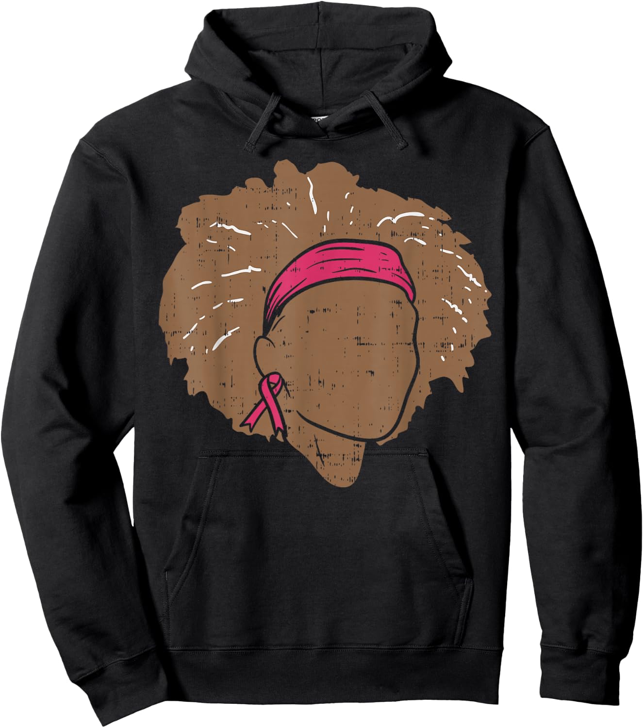Breast Cancer Awareness Shirt Black Women Brown Pink Ribbon Hoodie - Hoodie | Black