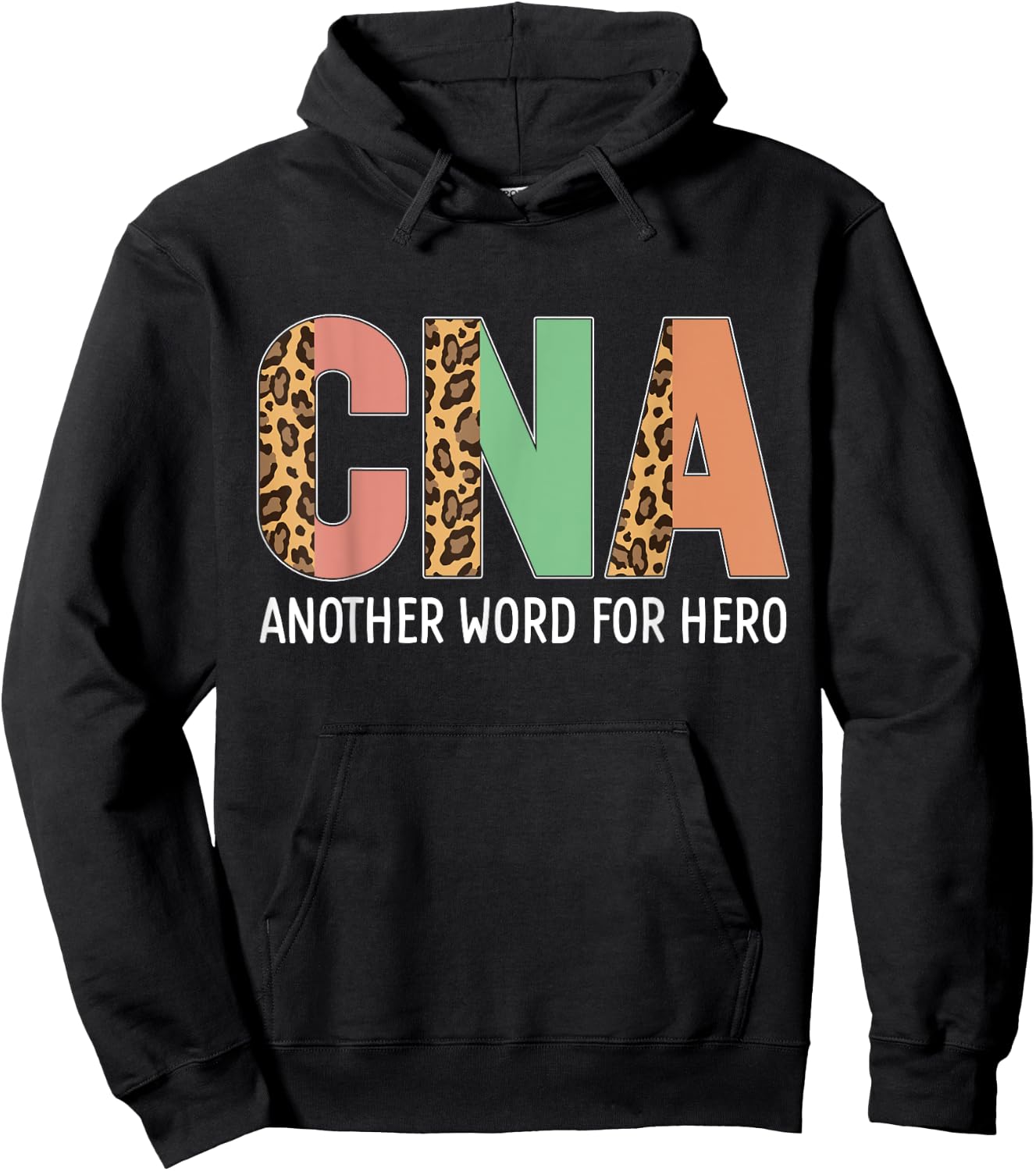 Hero CNA Leopard Certified Nursing Assistant Leopard CNA Hoodie - Hoodie | Black