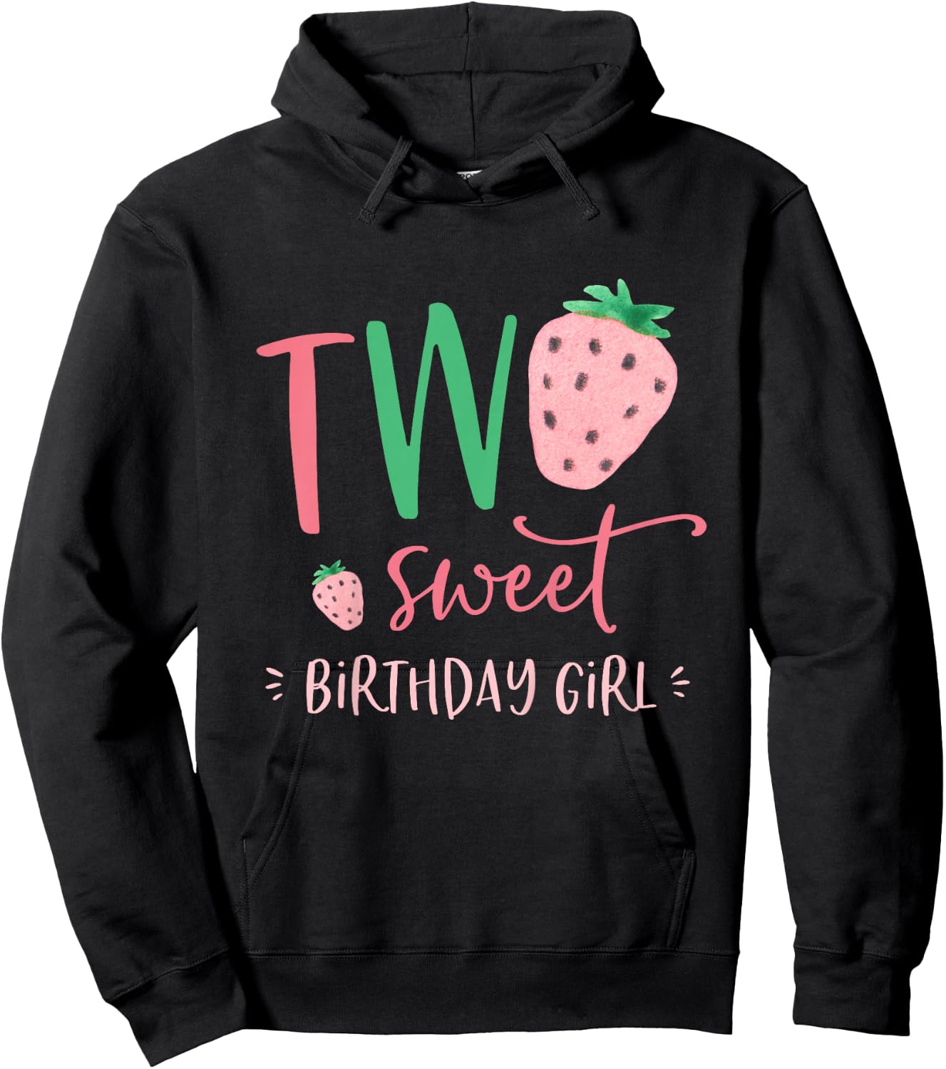 Zwei süße Geburtstagskinder Strawberry 2nd Second Bday Party Hoodie - Hoodie | Black