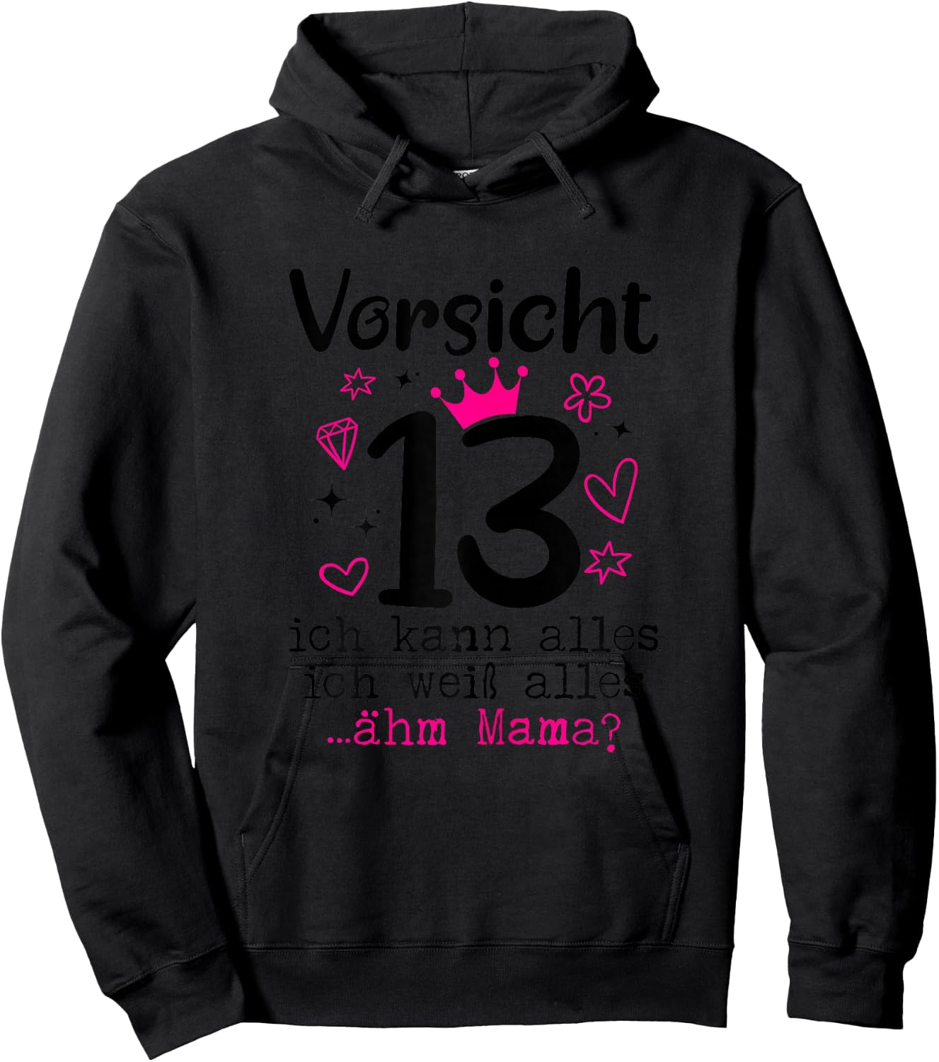 13 Geburtstag Mädchen - Vorsicht 13 Jahre - Teenager Hoodie - Hoodie | Black