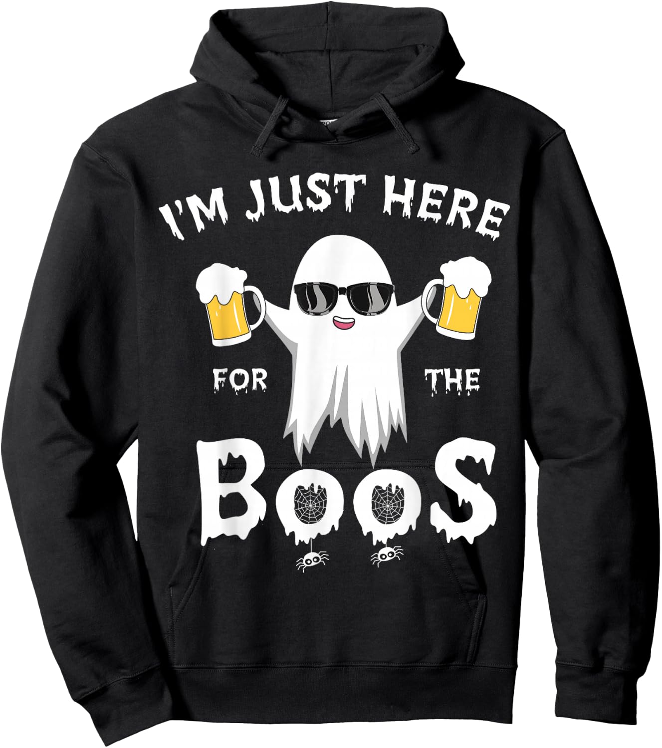 Funny Halloween I'm Just Here for the Boos Hoodie - Hoodie | Black