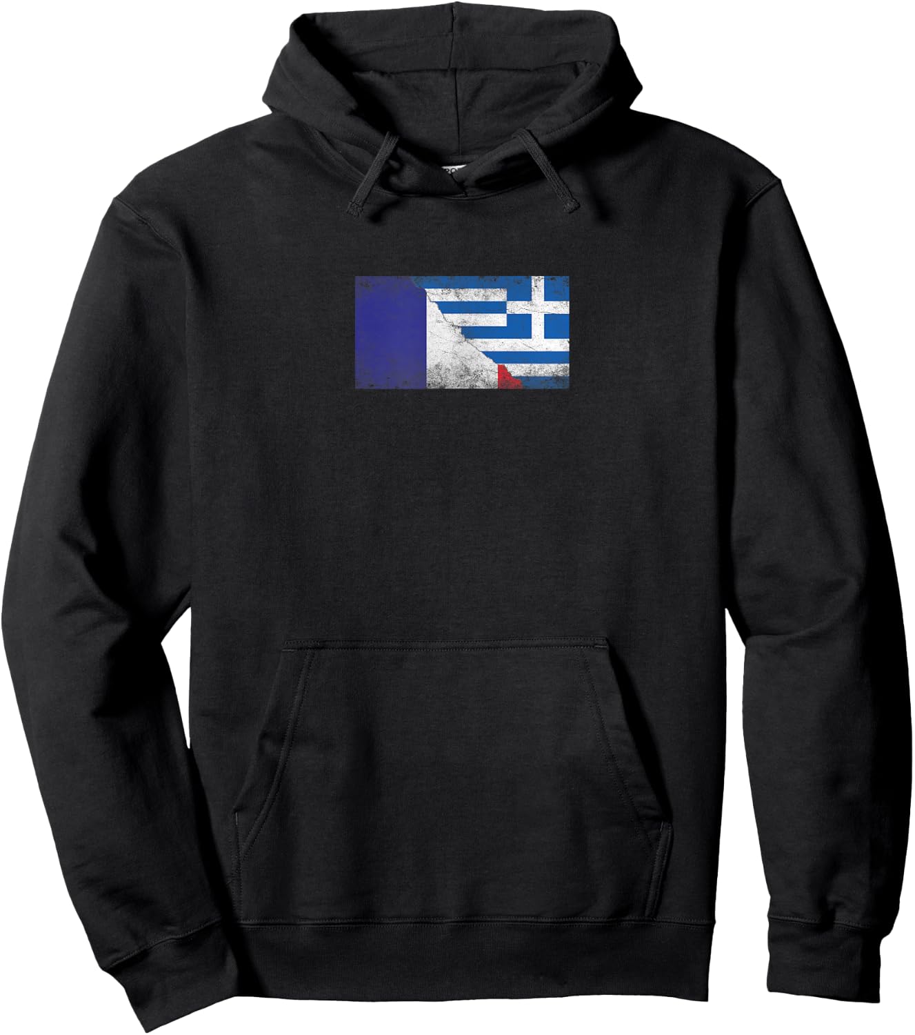 Flags France and Greece – French Greek , Black, S Hoodie - Hoodie | Black