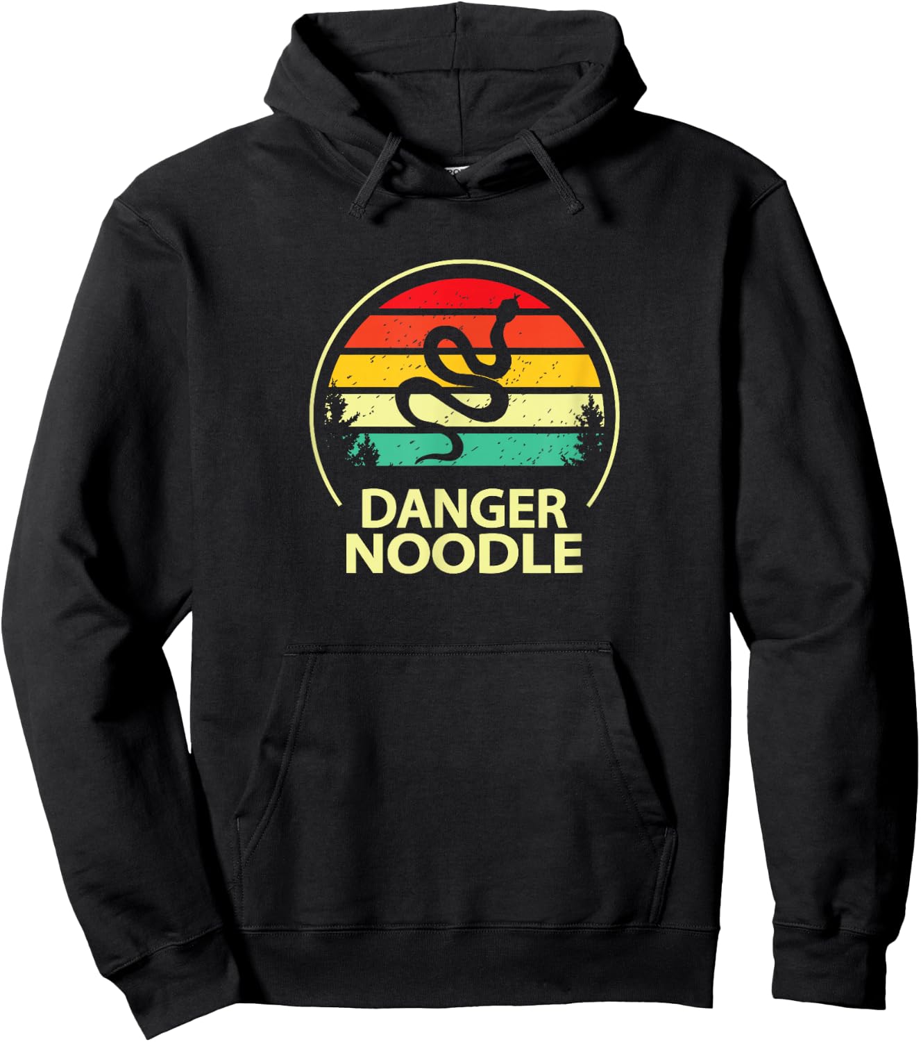 Funny Retro Vintage Snek Reptile Danger Noodle Lover Hoodie - Hoodie | Black