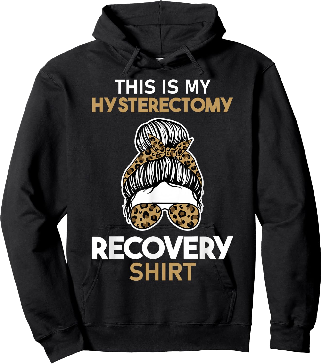Leopard Uterus Removal Gift This is My Hysterectomy Recovery Hoodie - Hoodie | Black