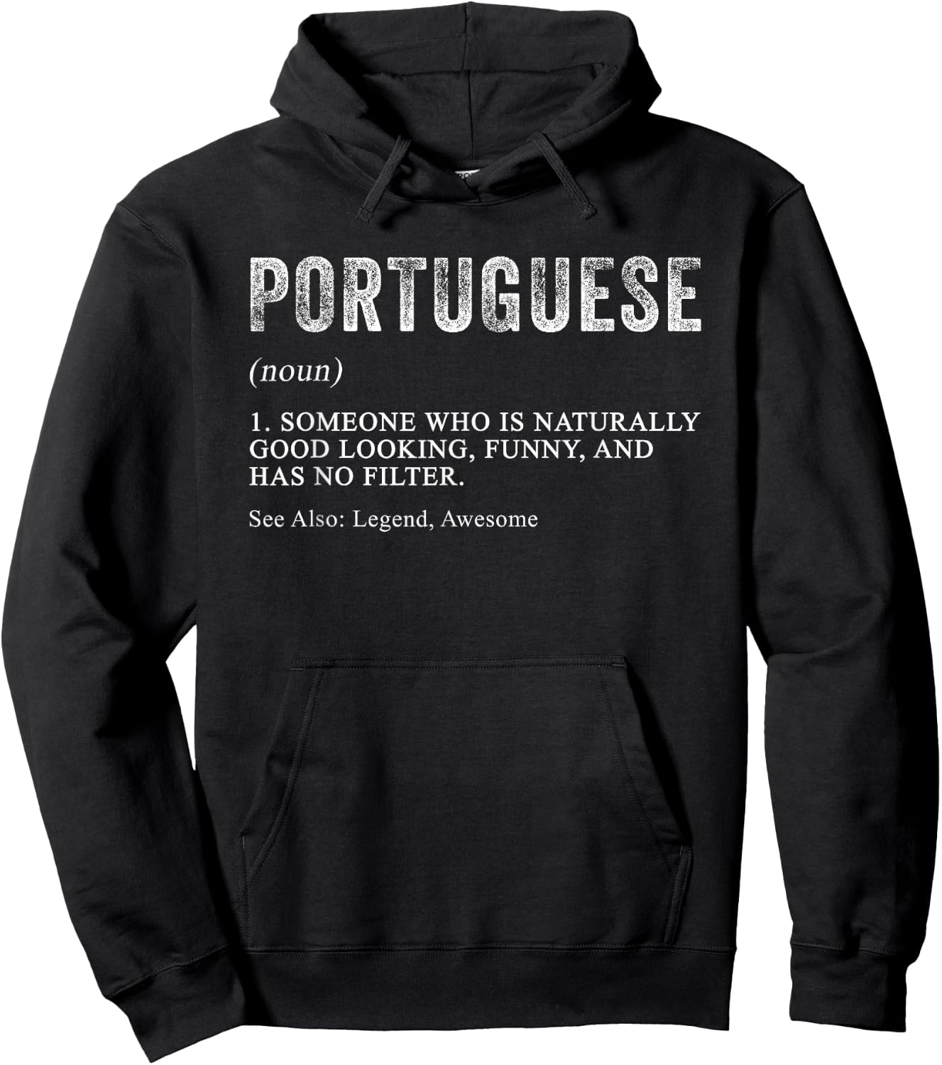 Portuguese Definition Heritage Funny Portuguese Themed Party Hoodie - Hoodie | Black