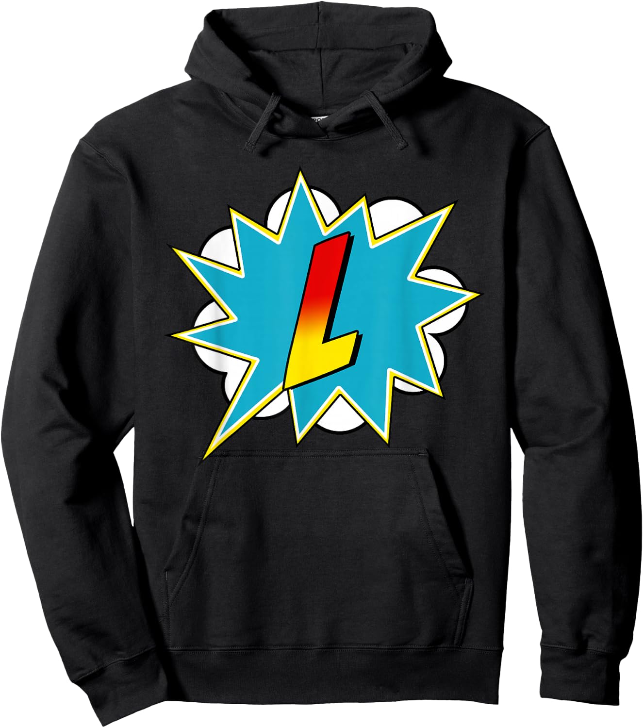 Letter L Superhero Name Comic Letter Retro Costume Hoodie - Hoodie | Black