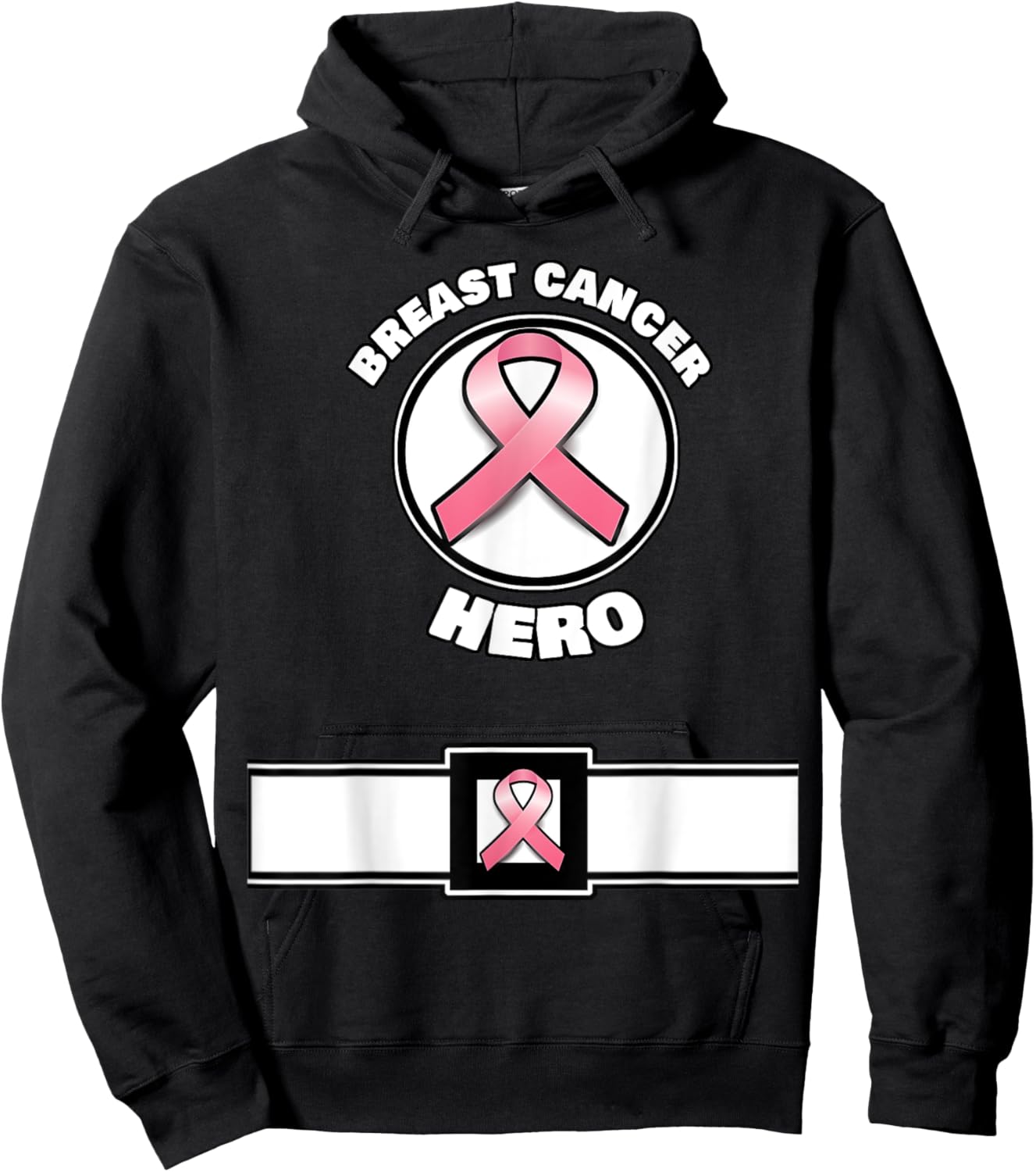 Super Breast Cancer Awareness Hero Costume Hoodie - Hoodie | Black