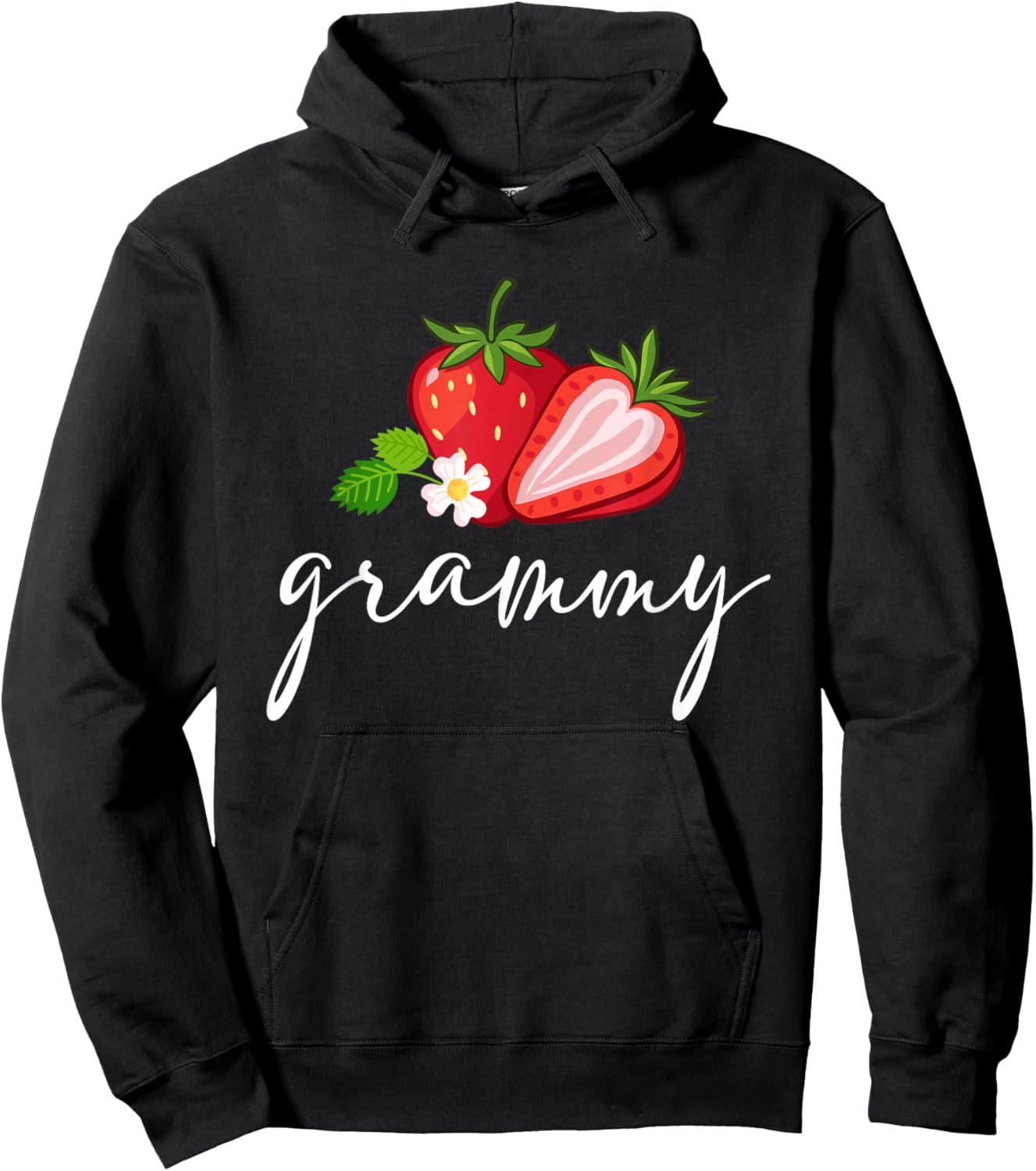 Strawberry Grammy First Birthday Family Funny Strawberry Hoodie - Hoodie | Black