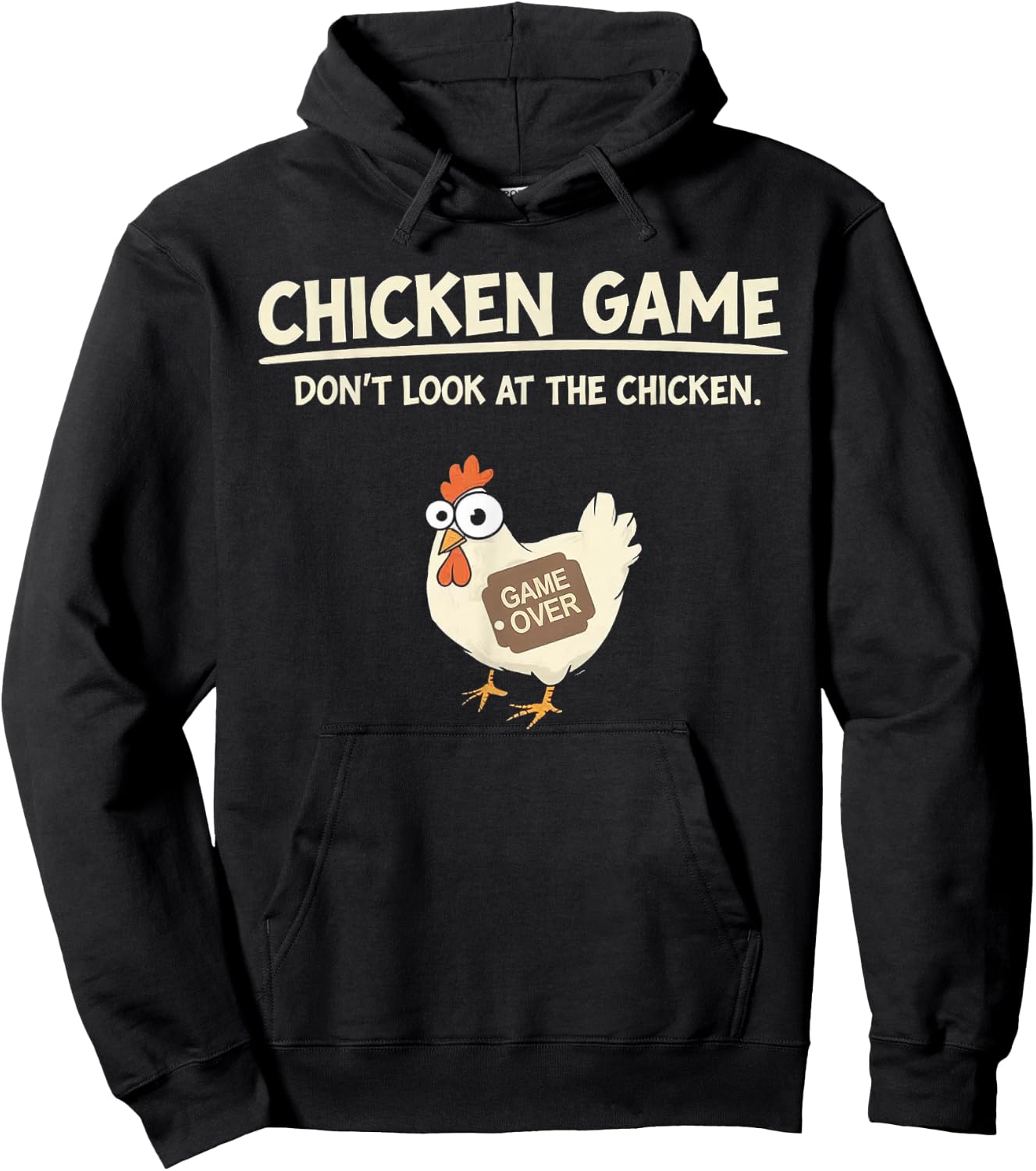 Funny Chicken Game Don't Look , black Hoodie - Hoodie | Black