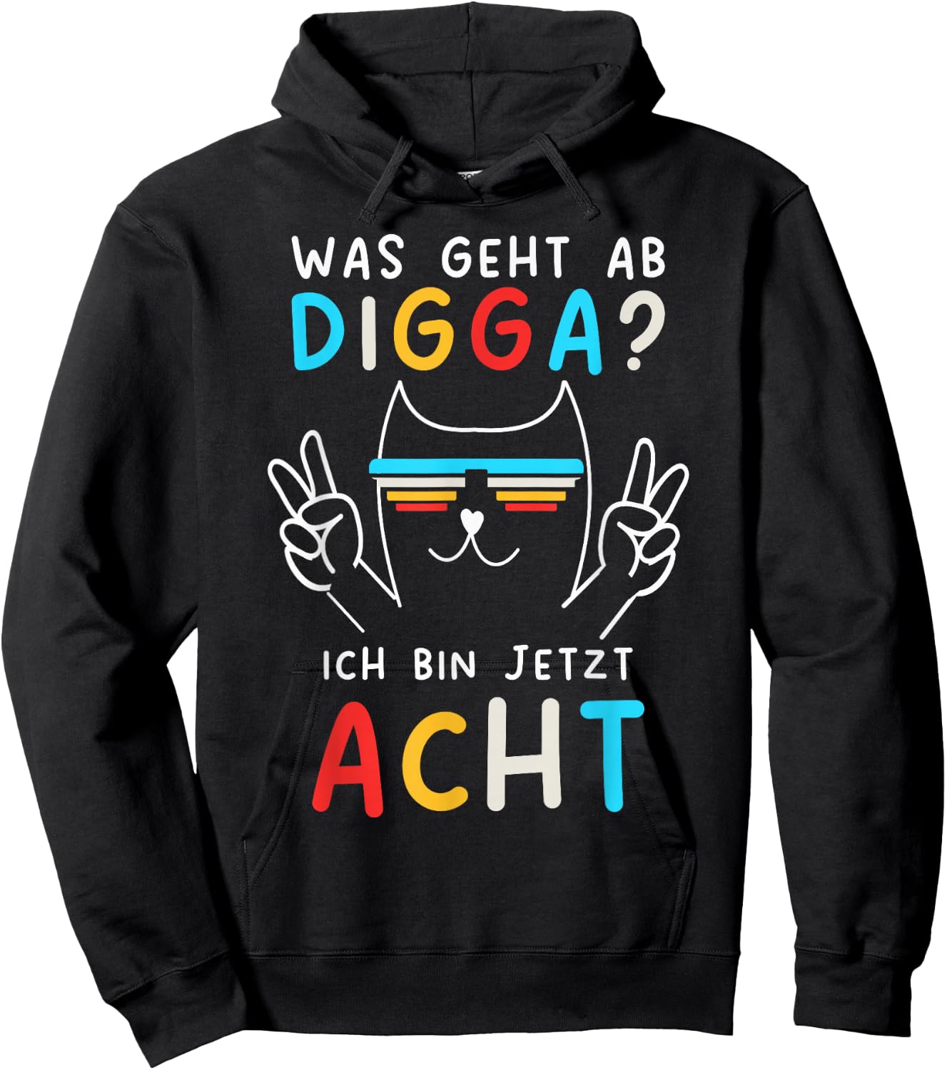 8 Years Birthday Boy Digga Ich Bin Echt , black Hoodie - Hoodie | Black