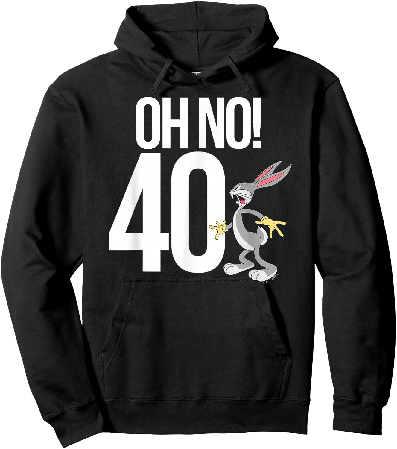 Looney Tunes Bugs Bunny Oh No! 40! 40th Birthday Hoodie - Hoodie | Black