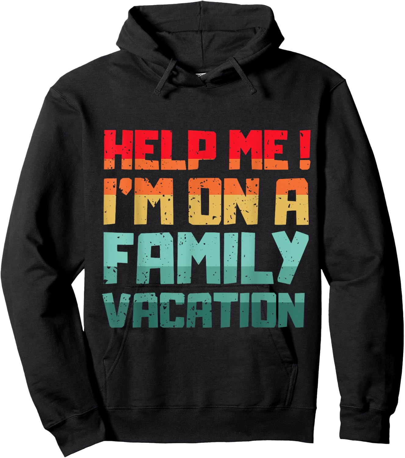 Help Me I'm On A Family Vacation Reunion Family Trip Sunset Hoodie - Hoodie | Black