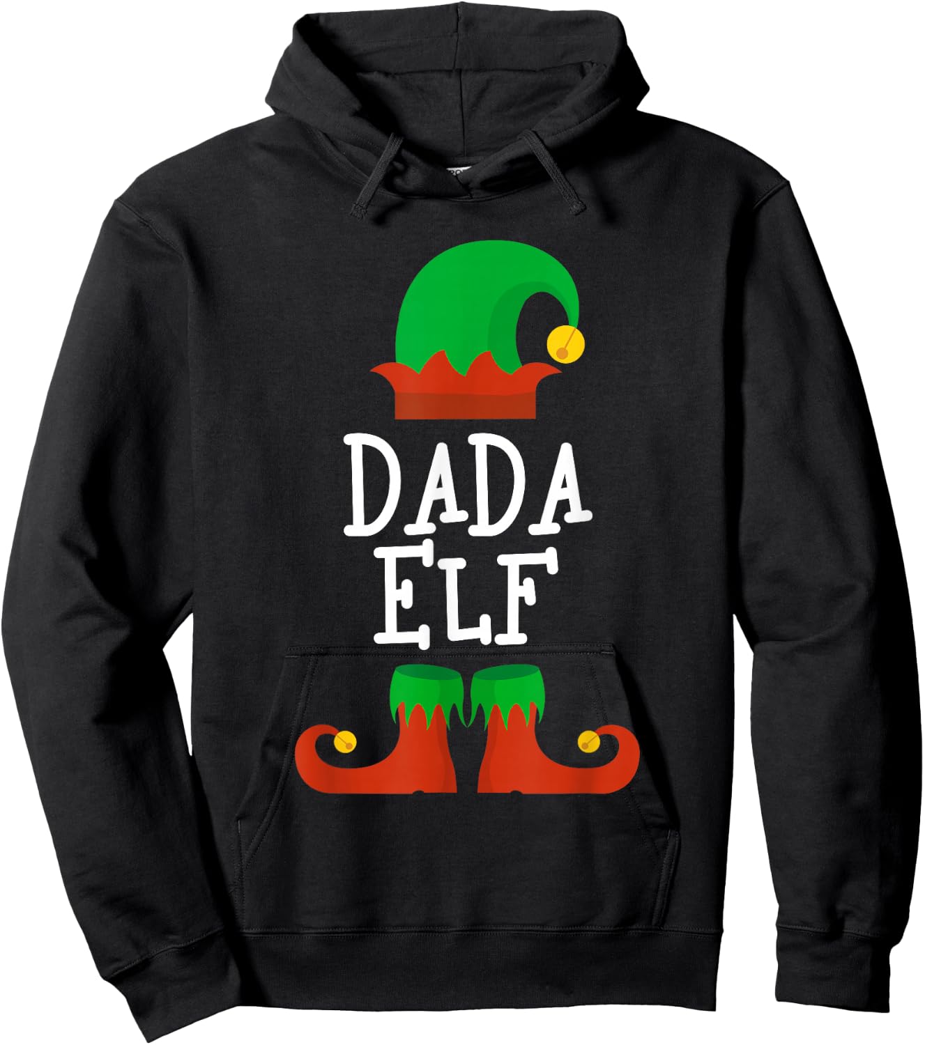 Family I'm The Dada Elf Christmas Matching Pajama Funny Hoodie - Hoodie | Black