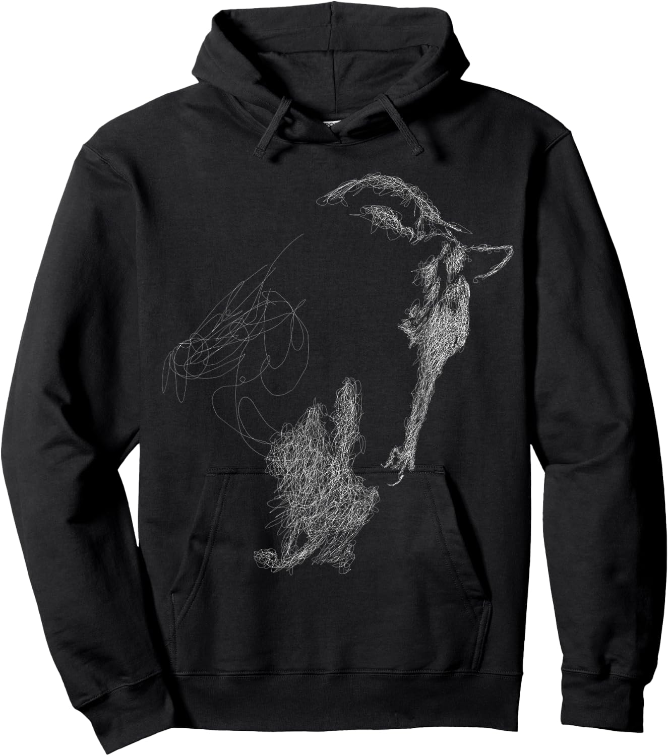 Horse Head Scribble Black Art Face for Lover Horses Taming Hoodie - Hoodie | Black