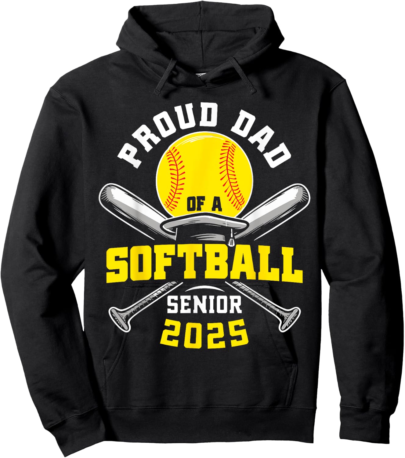 Proud dad of a Softball senior class of 2025 graduation Hoodie - Hoodie | Black