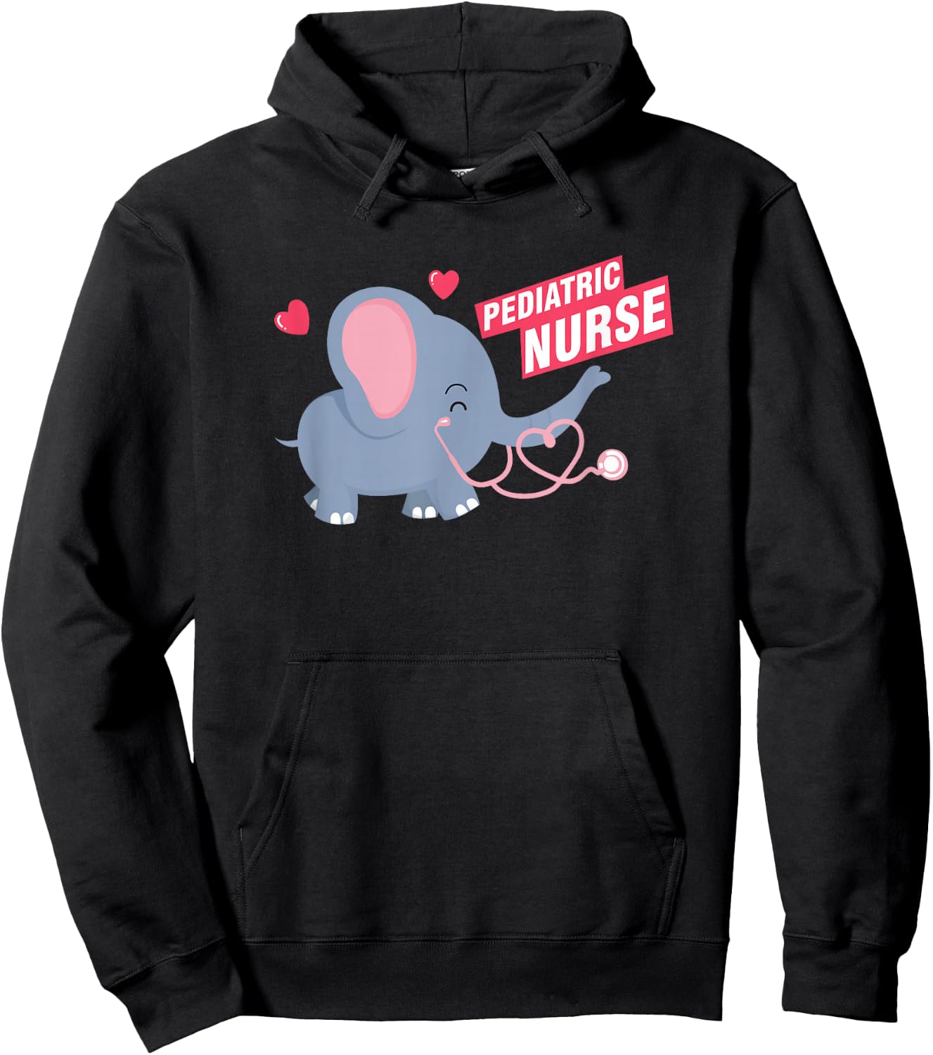 Cute Elephant Children's Nurse Children's Nurse Children's Nurse RN Children's Nurse Hoodie - Hoodie | Black