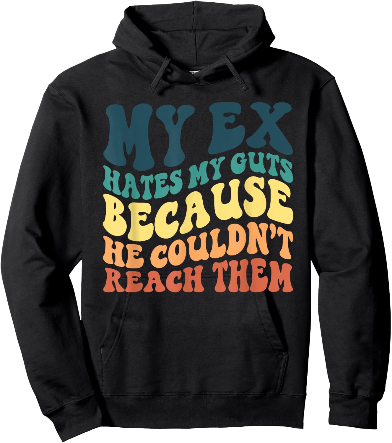 Funny My Ex Hates My Guts Because He Couldn't Reach Them Hoodie - Hoodie | Black